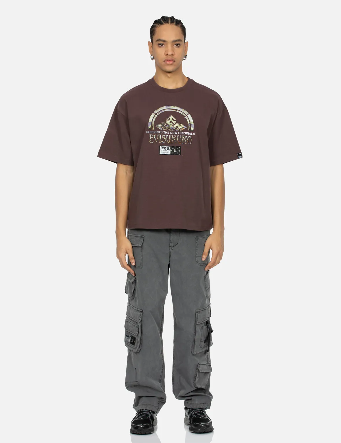 SPRING/ SUMMER COLLECTION 2025 Rock-textured Print and Logo Embroidery Loose Fit T-shirt