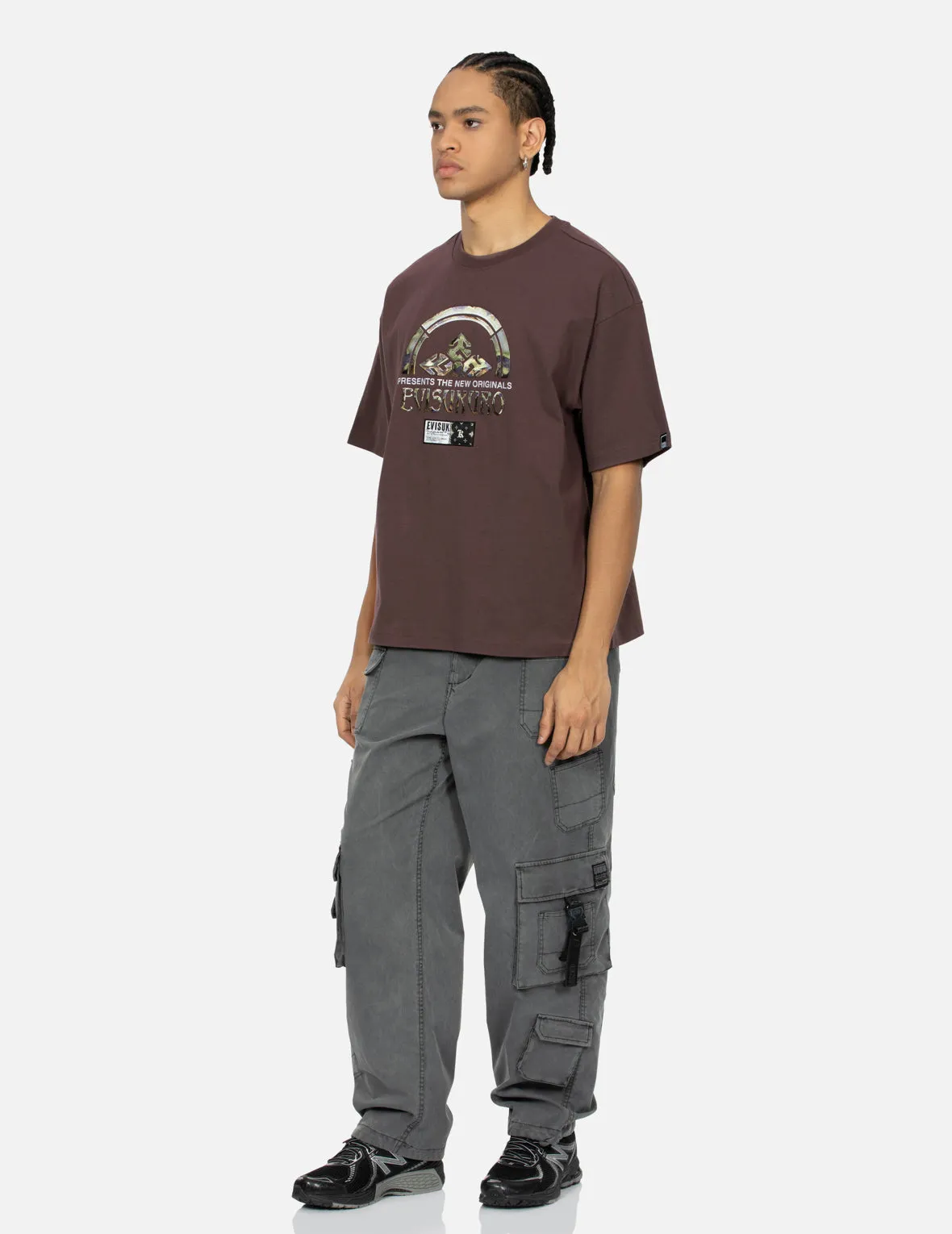 SPRING/ SUMMER COLLECTION 2025 Rock-textured Print and Logo Embroidery Loose Fit T-shirt