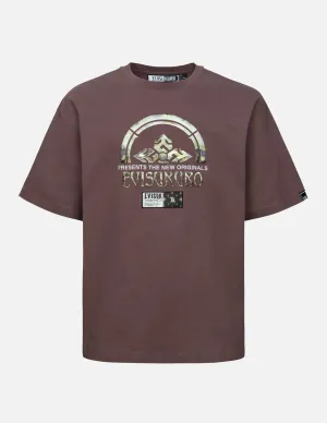 SPRING/ SUMMER COLLECTION 2025 Rock-textured Print and Logo Embroidery Loose Fit T-shirt