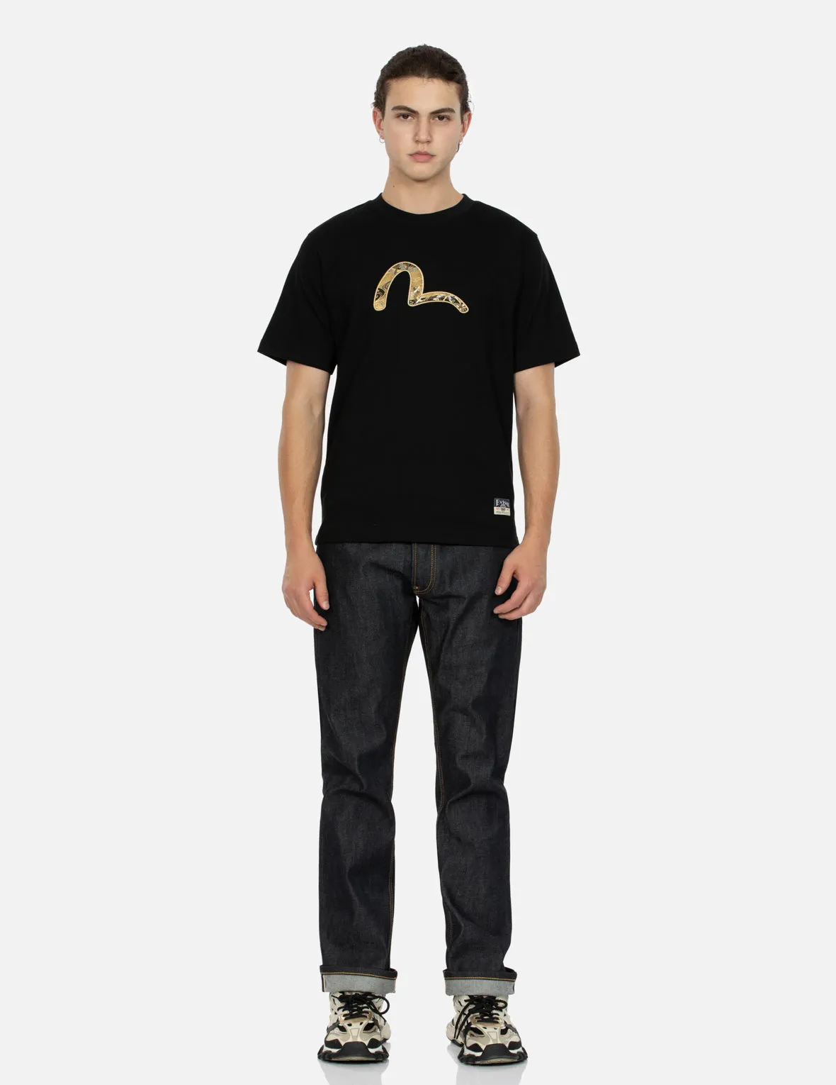 SPRING/ SUMMER COLLECTION 2025 Sea God Print and Seagull Brocade Appliqué  Regular Fit T-shirt