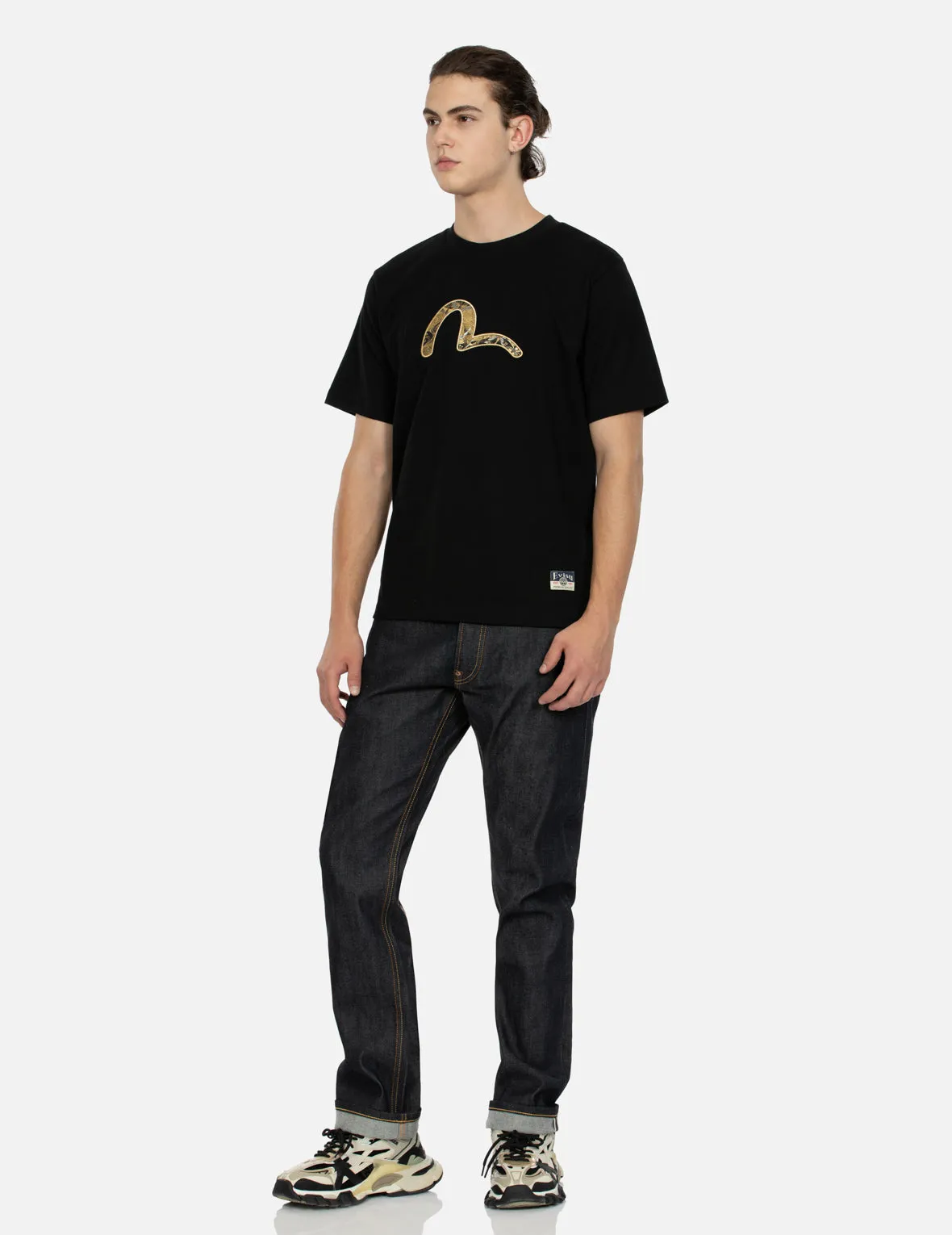 SPRING/ SUMMER COLLECTION 2025 Sea God Print and Seagull Brocade Appliqué  Regular Fit T-shirt