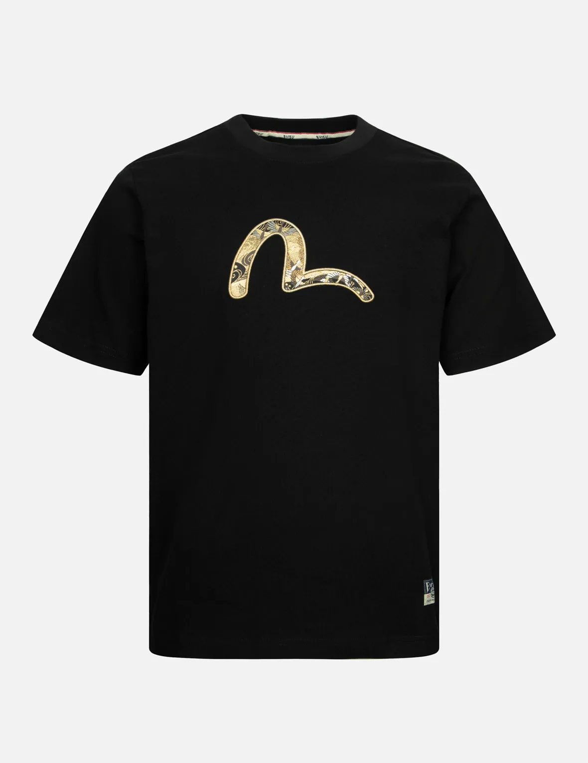 SPRING/ SUMMER COLLECTION 2025 Sea God Print and Seagull Brocade Appliqué  Regular Fit T-shirt