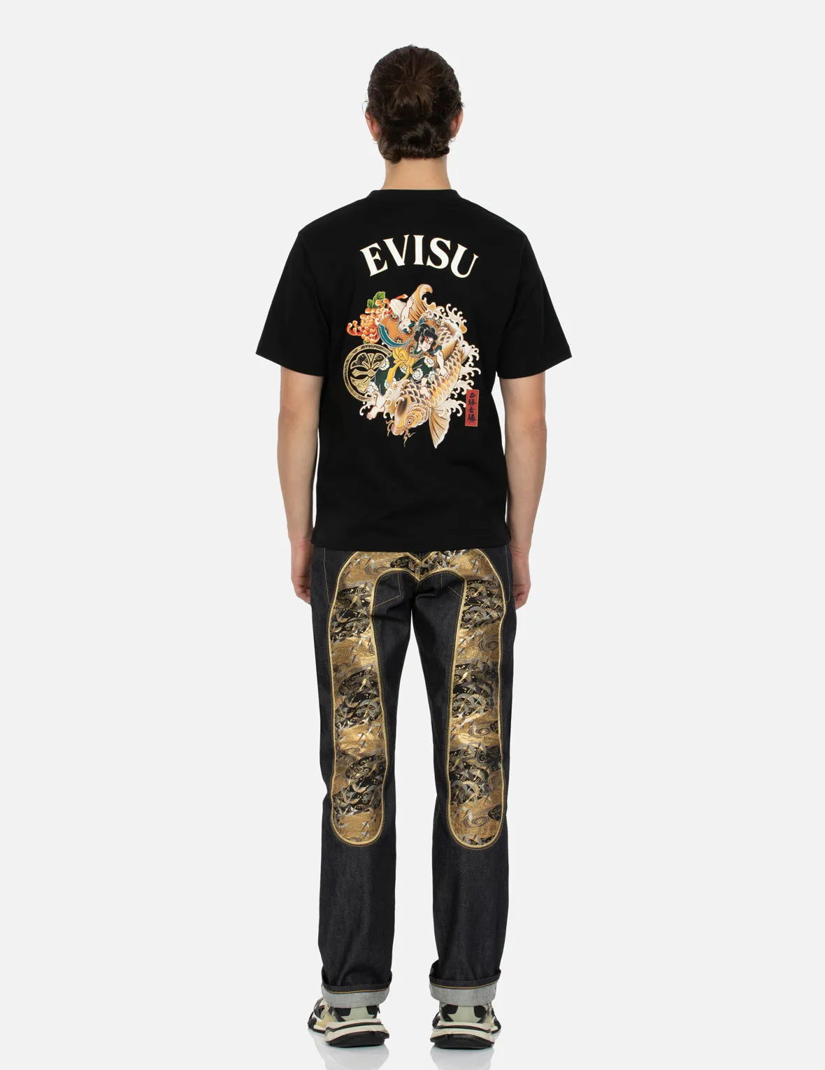 SPRING/ SUMMER COLLECTION 2025 Sea God Print and Seagull Brocade Appliqué  Regular Fit T-shirt