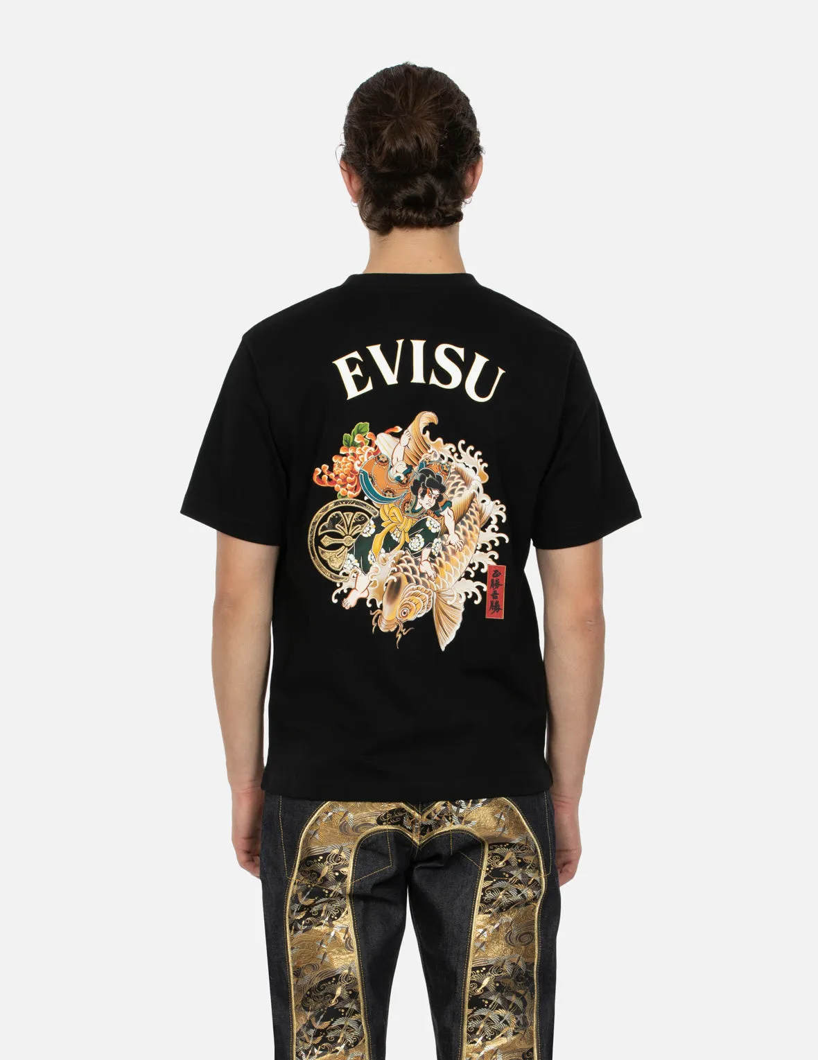 SPRING/ SUMMER COLLECTION 2025 Sea God Print and Seagull Brocade Appliqué  Regular Fit T-shirt