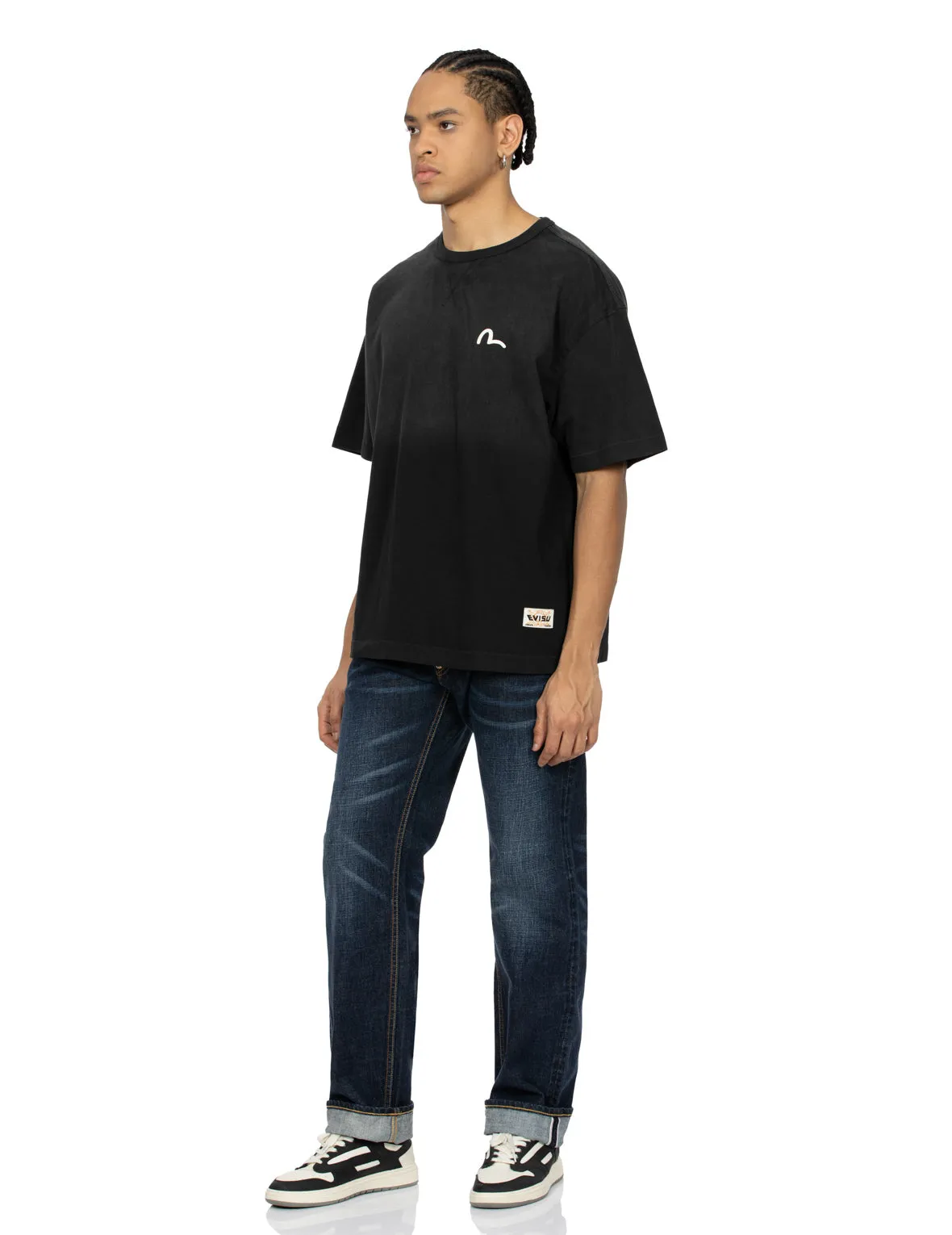 SPRING/ SUMMER COLLECTION 2025 Seagull and Brushstroke-style Godhead Print Loose Fit T-shirt
