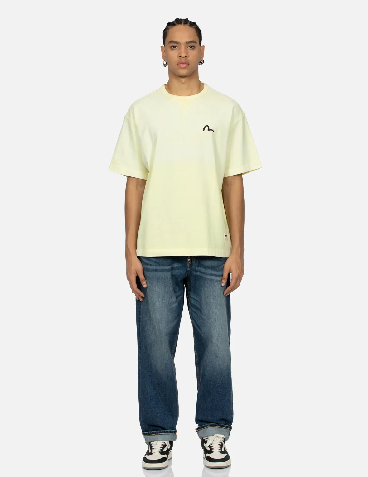 SPRING/ SUMMER COLLECTION 2025 Seagull and Brushstroke-style Godhead Print Loose Fit T-shirt