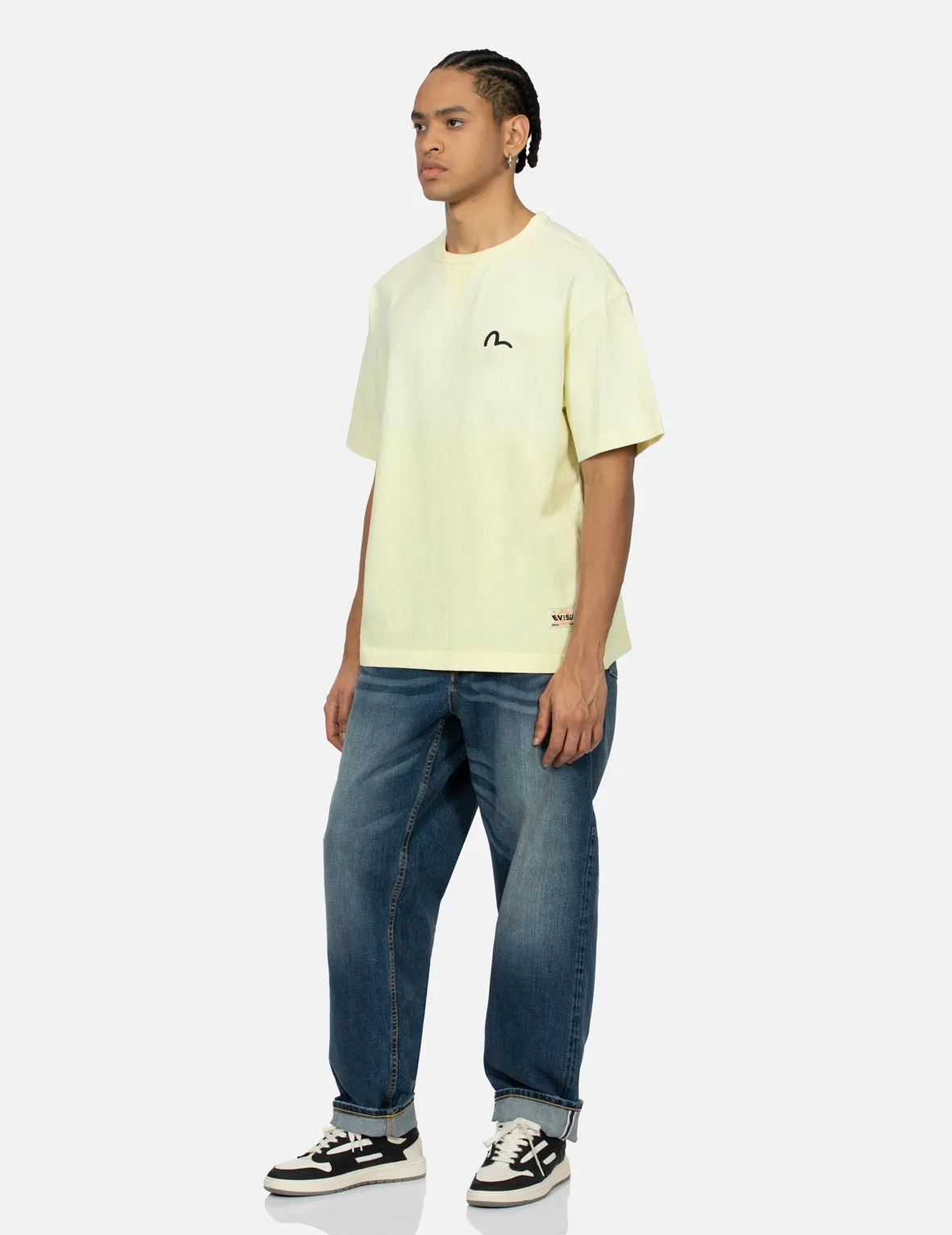 SPRING/ SUMMER COLLECTION 2025 Seagull and Brushstroke-style Godhead Print Loose Fit T-shirt