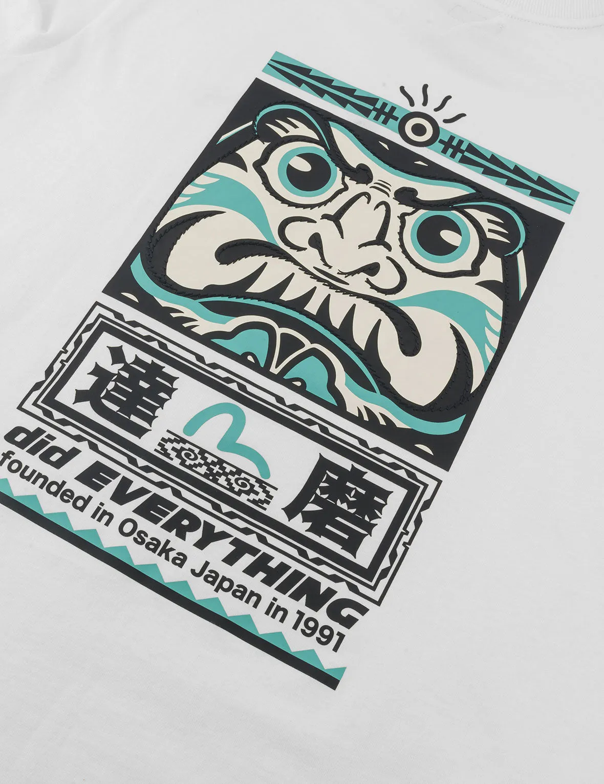 SPRING/ SUMMER COLLECTION 2025 Seagull and Daruma Totem Print Regular Fit T-shirt