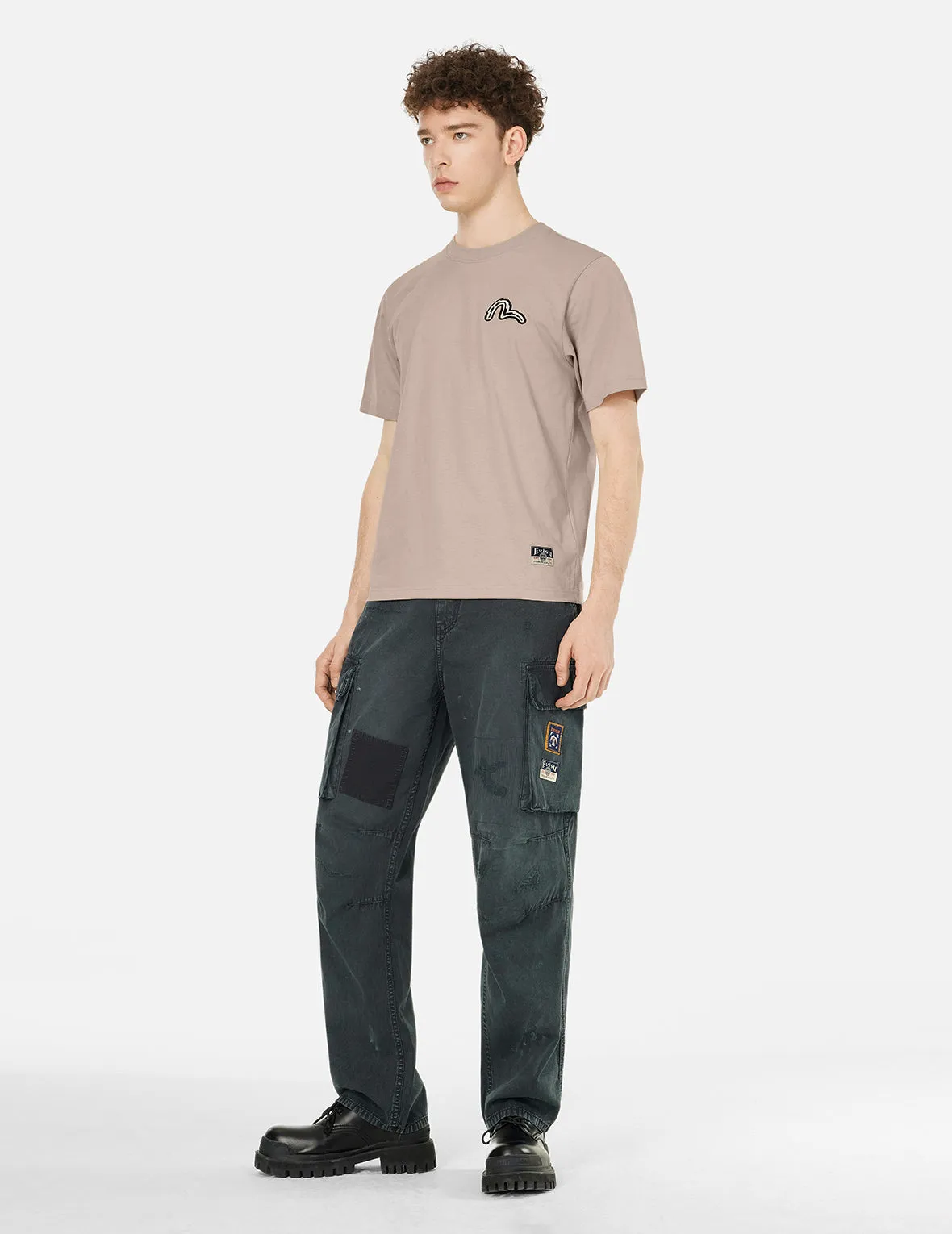 SPRING/ SUMMER COLLECTION 2025 Seagull and Daruma Totem Print Regular Fit T-shirt
