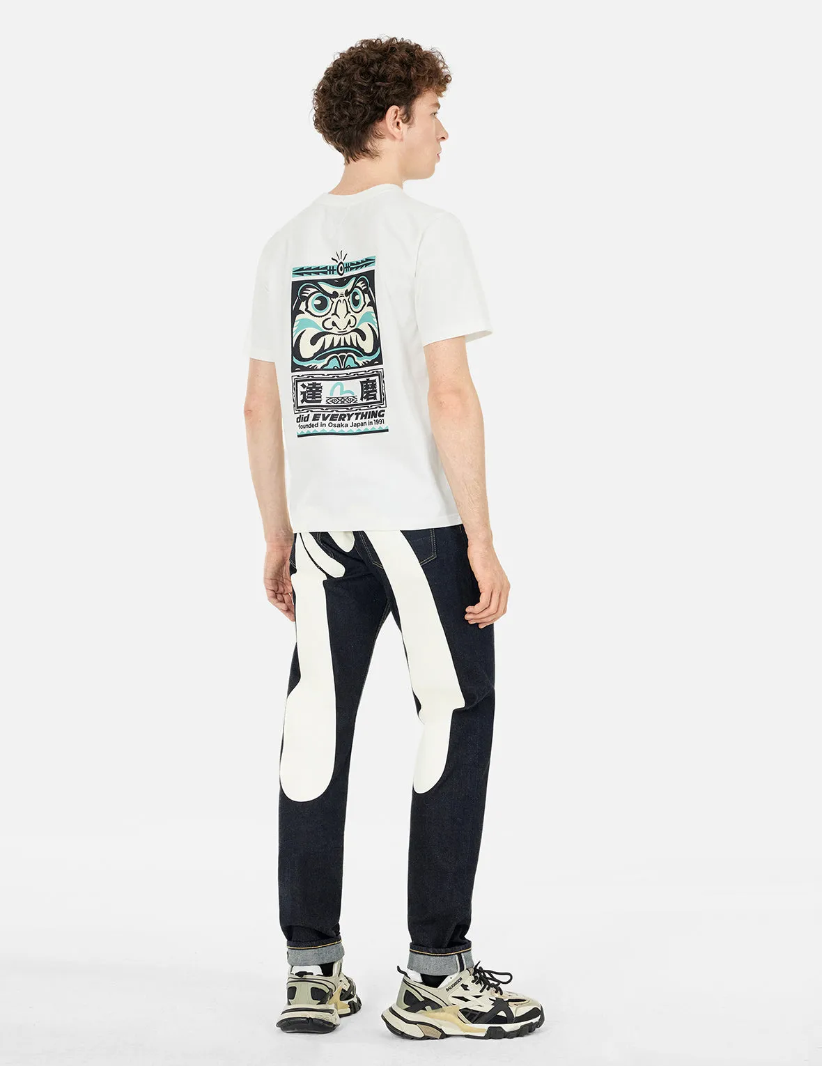 SPRING/ SUMMER COLLECTION 2025 Seagull and Daruma Totem Print Regular Fit T-shirt