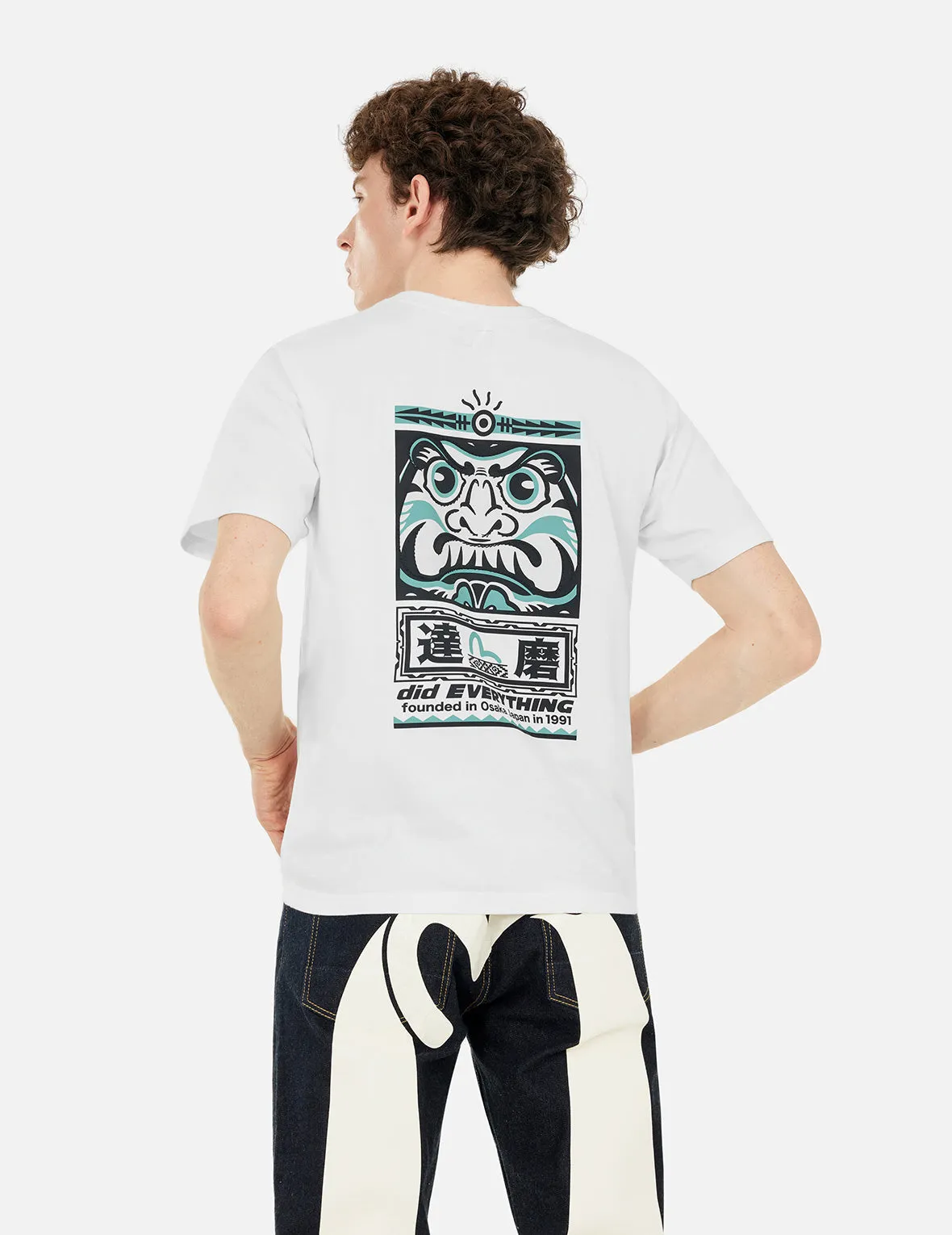 SPRING/ SUMMER COLLECTION 2025 Seagull and Daruma Totem Print Regular Fit T-shirt