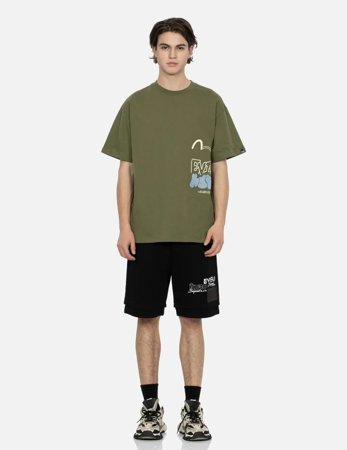 SPRING/ SUMMER COLLECTION 2025 Seagull and Graffiti Logo Print Relax Fit T-Shirt