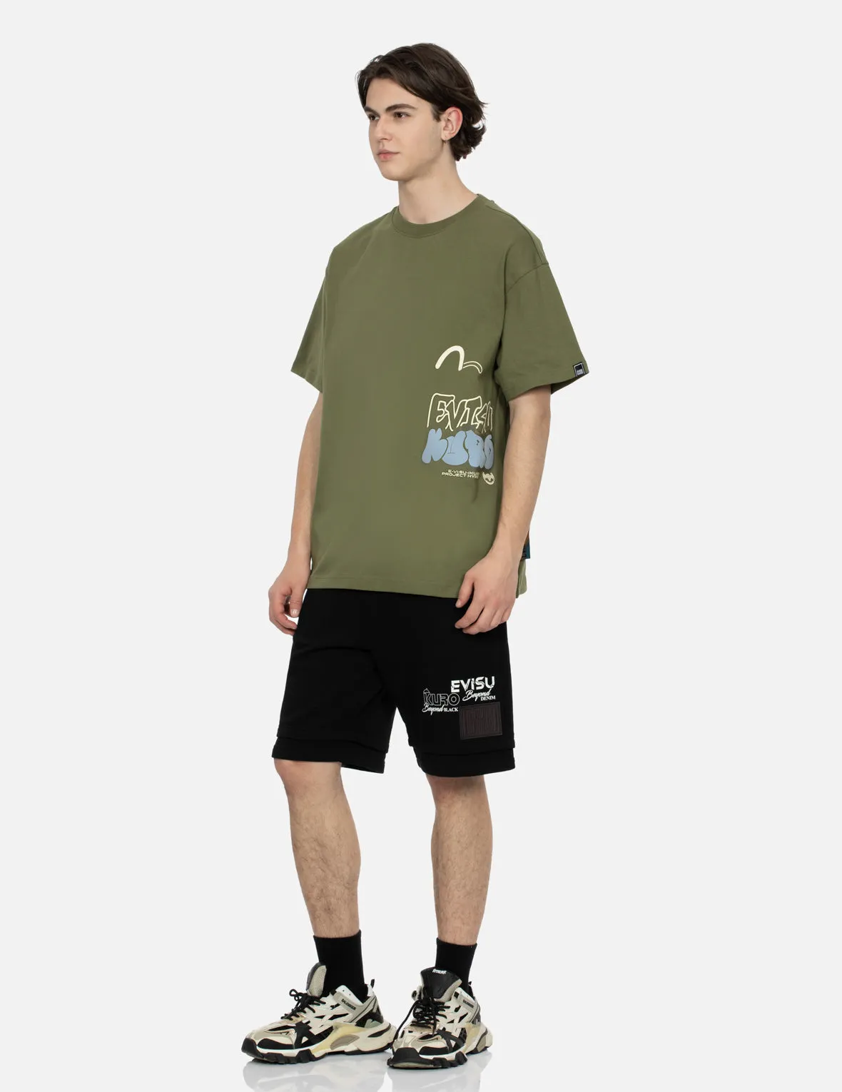 SPRING/ SUMMER COLLECTION 2025 Seagull and Graffiti Logo Print Relax Fit T-Shirt