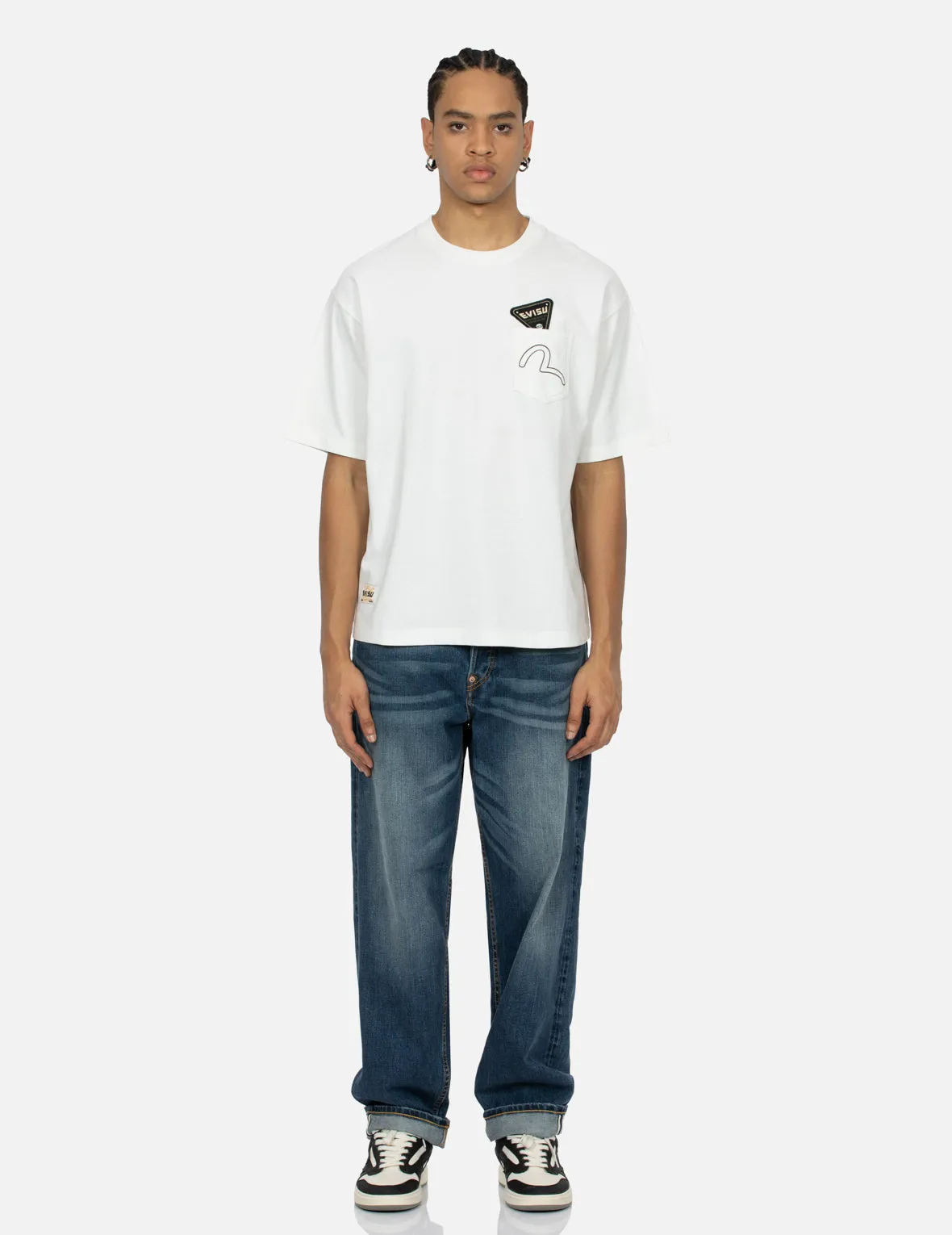 SPRING/ SUMMER COLLECTION 2025 Seagull and Stacked Badge Print Daicock Relax Fit T-shirt