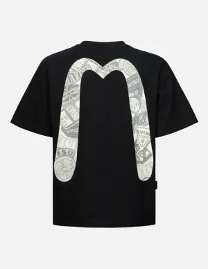 SPRING/ SUMMER COLLECTION 2025 Seagull and Stacked Badge Print Daicock Relax Fit T-shirt