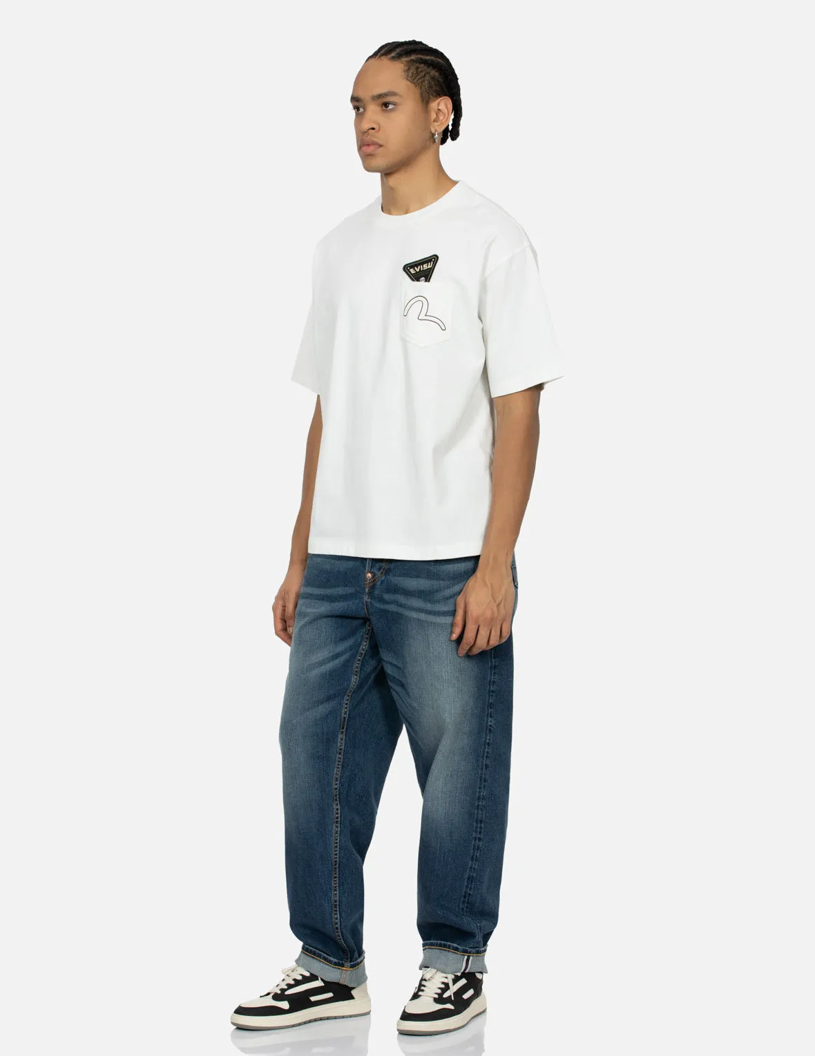 SPRING/ SUMMER COLLECTION 2025 Seagull and Stacked Badge Print Daicock Relax Fit T-shirt