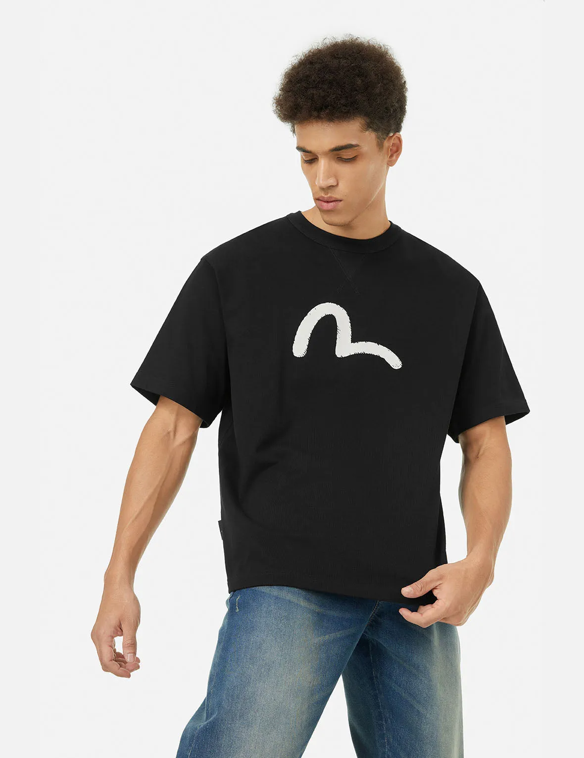 SPRING/ SUMMER COLLECTION 2025 Seagull and Vintage Image Print Relax Fit T-Shirt