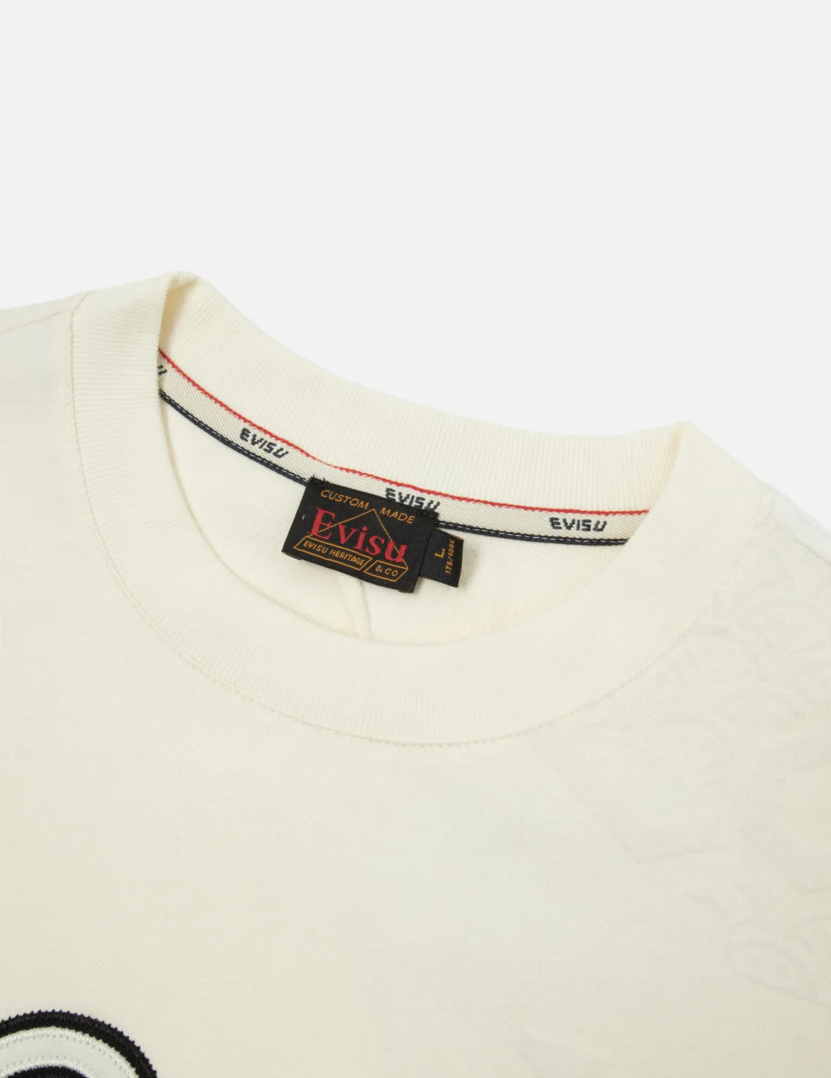 SPRING/ SUMMER COLLECTION 2025 Seagull Embroidery and Allover Flocking Patterns Relax Fit T-shirt
