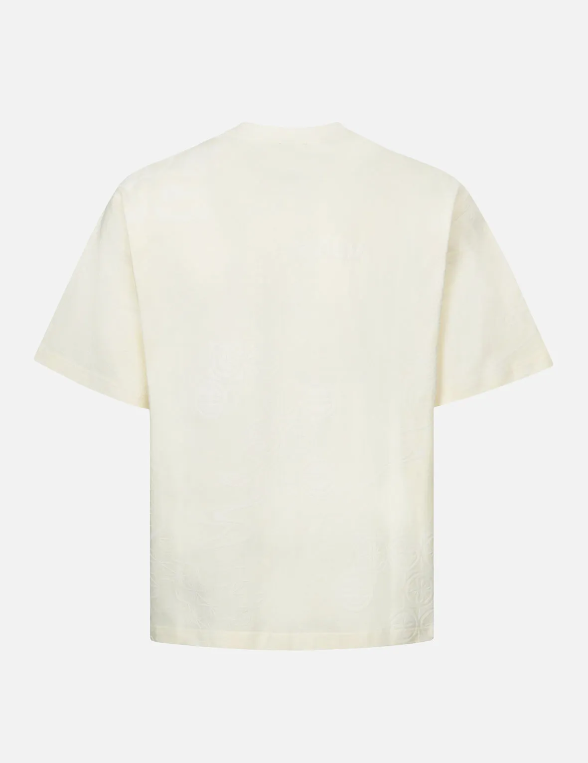 SPRING/ SUMMER COLLECTION 2025 Seagull Embroidery and Allover Flocking Patterns Relax Fit T-shirt