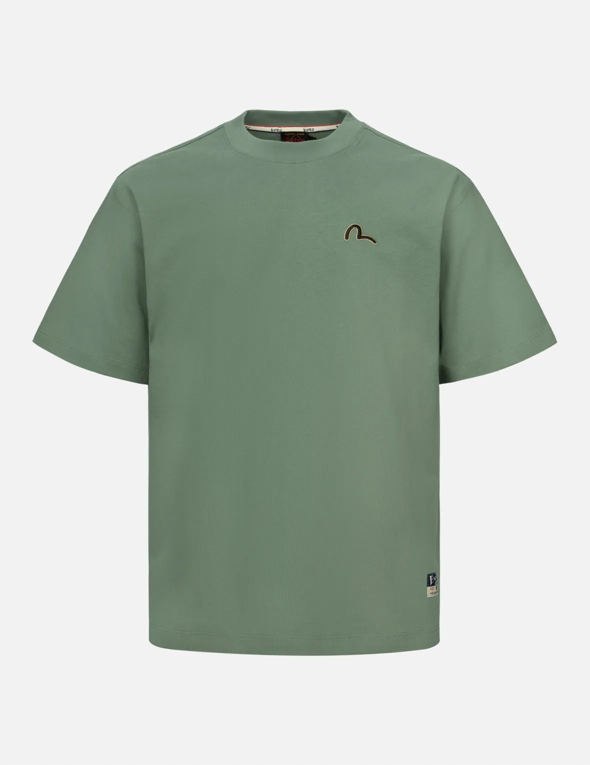 SPRING/ SUMMER COLLECTION 2025 Seagull Embroidery and Carp Print Relax Fit T-shirt