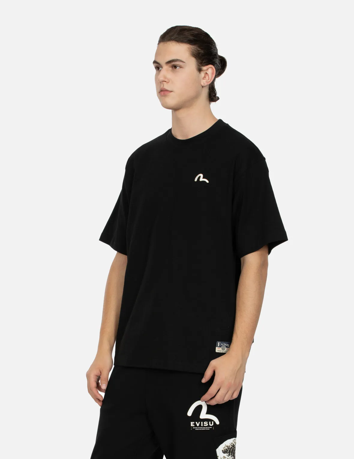 SPRING/ SUMMER COLLECTION 2025 Seagull Embroidery and Carp Print Relax Fit T-shirt