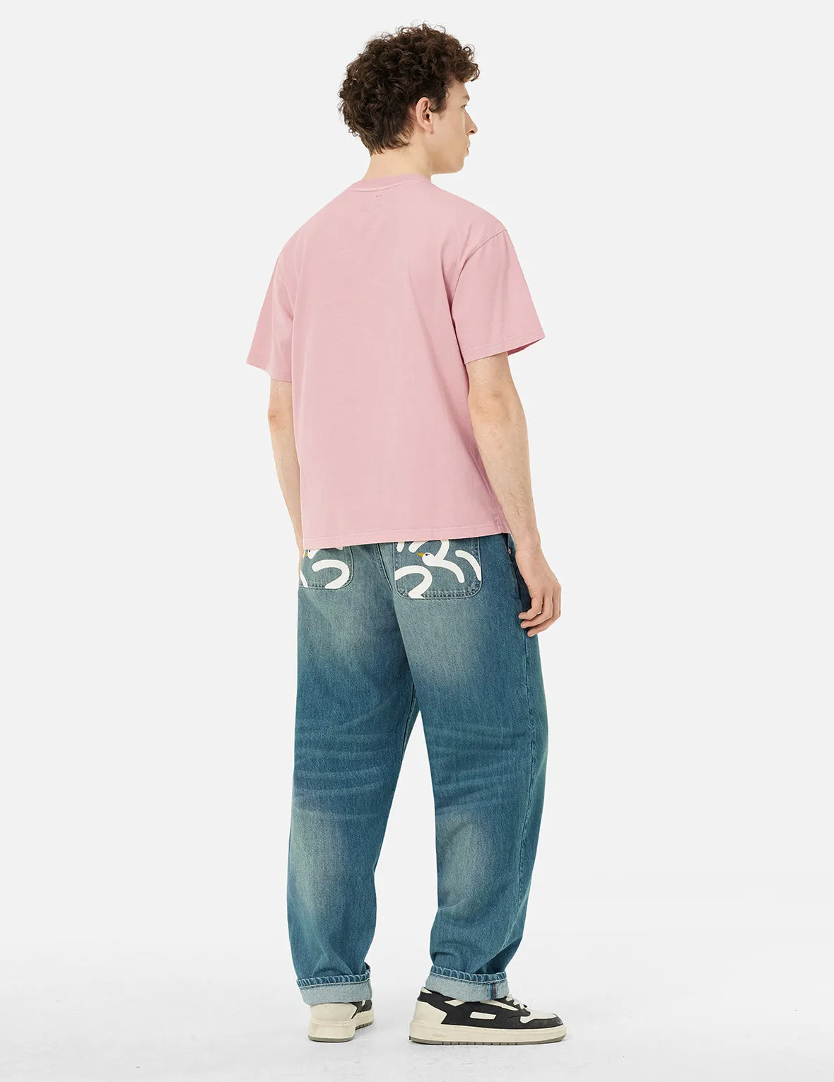 SPRING/ SUMMER COLLECTION 2025 Seagull Embroidery Stitching Pocket Relax Fit T-Shirt