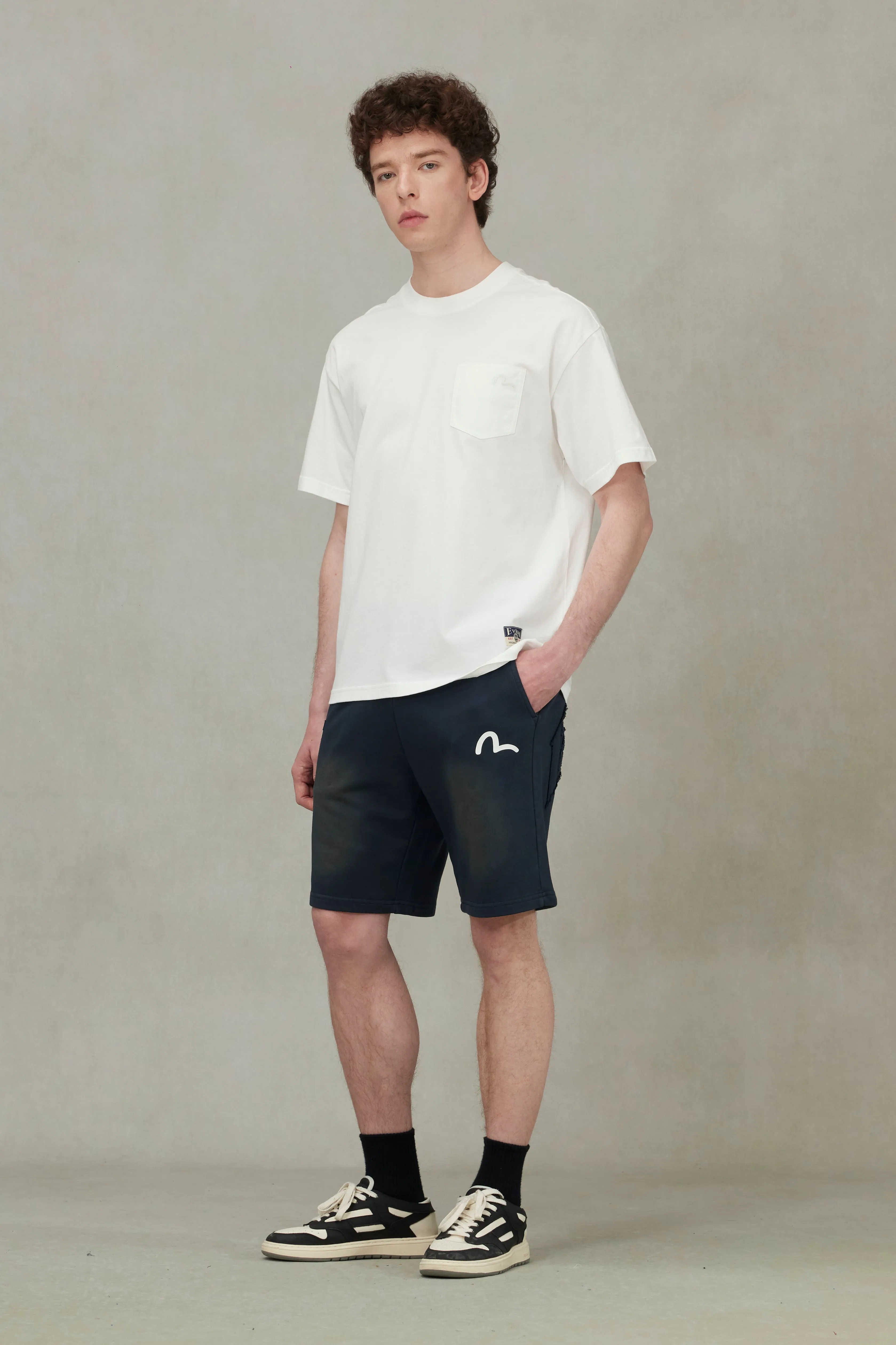 SPRING/ SUMMER COLLECTION 2025 Seagull Embroidery Stitching Pocket Relax Fit T-Shirt