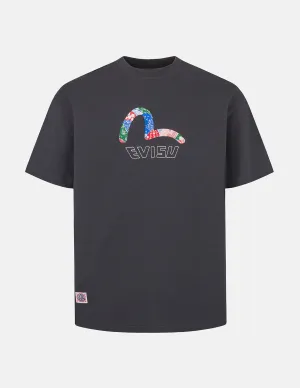 SPRING/ SUMMER COLLECTION 2025 Seagull Print and Japanese Patch Logo Relax Fit T-shirt