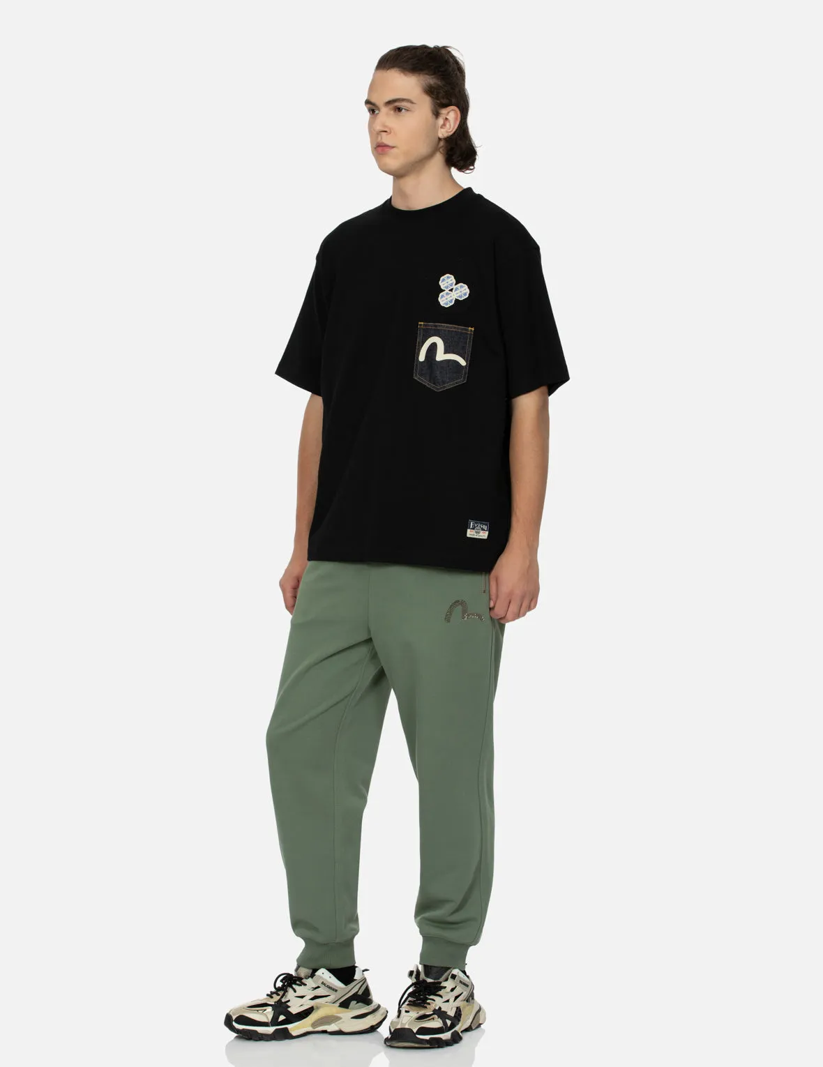 SPRING/ SUMMER COLLECTION 2025 Seagull-print Denim Pocket Relax Fit T-Shirt