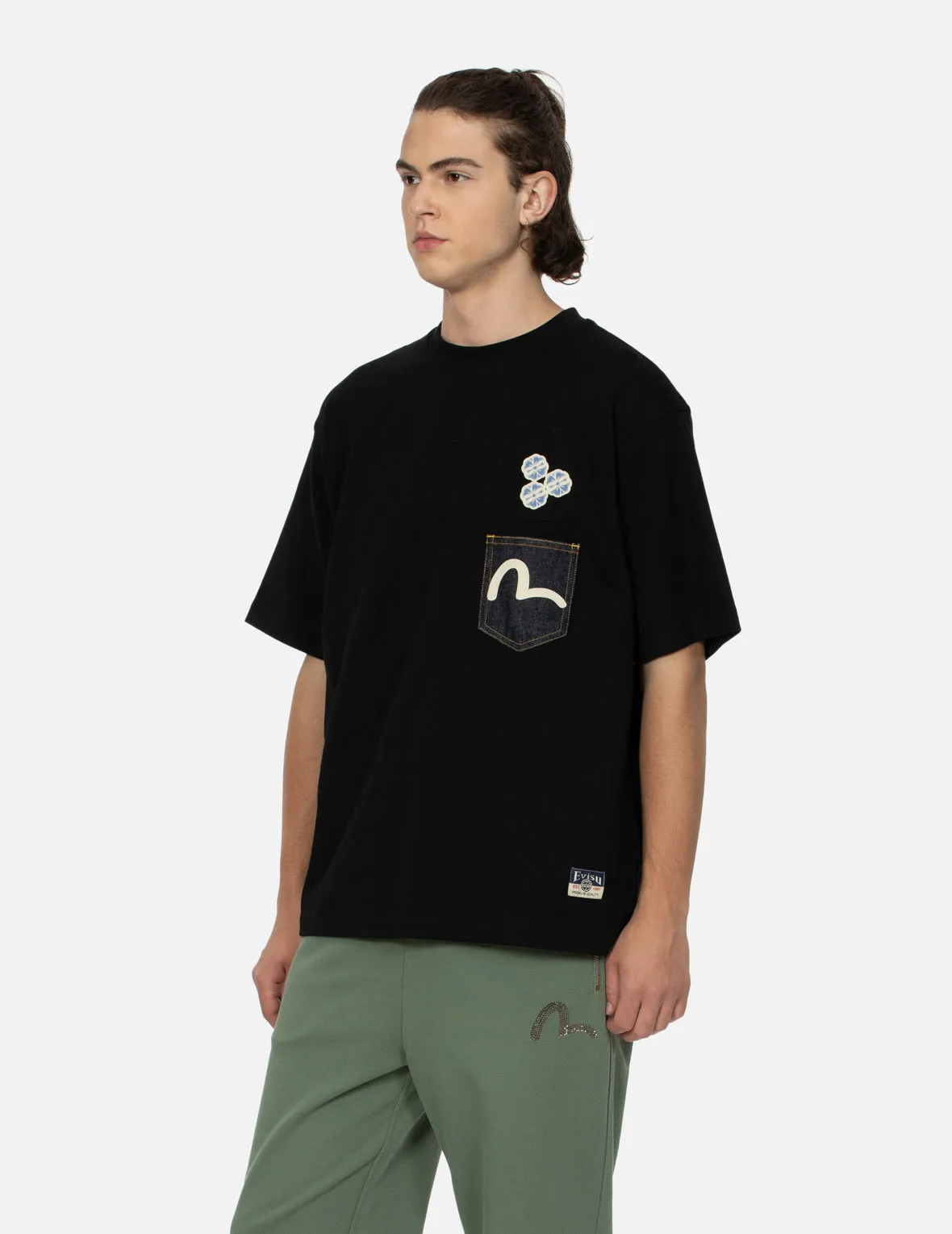 SPRING/ SUMMER COLLECTION 2025 Seagull-print Denim Pocket Relax Fit T-Shirt