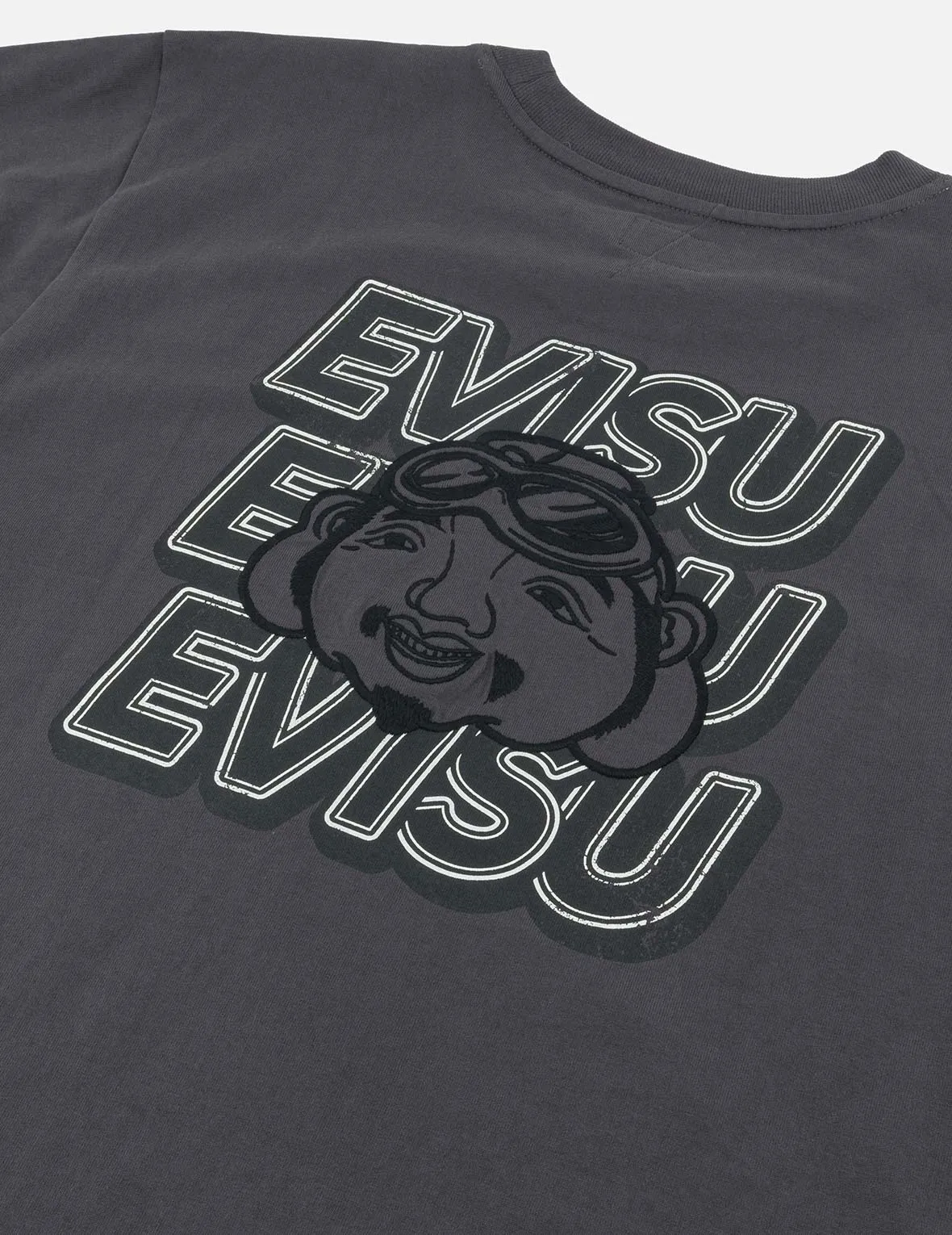 SPRING/ SUMMER COLLECTION 2025 Slogan Print with Godhead Appliqué Embroidery Regular Fit T-Shirt