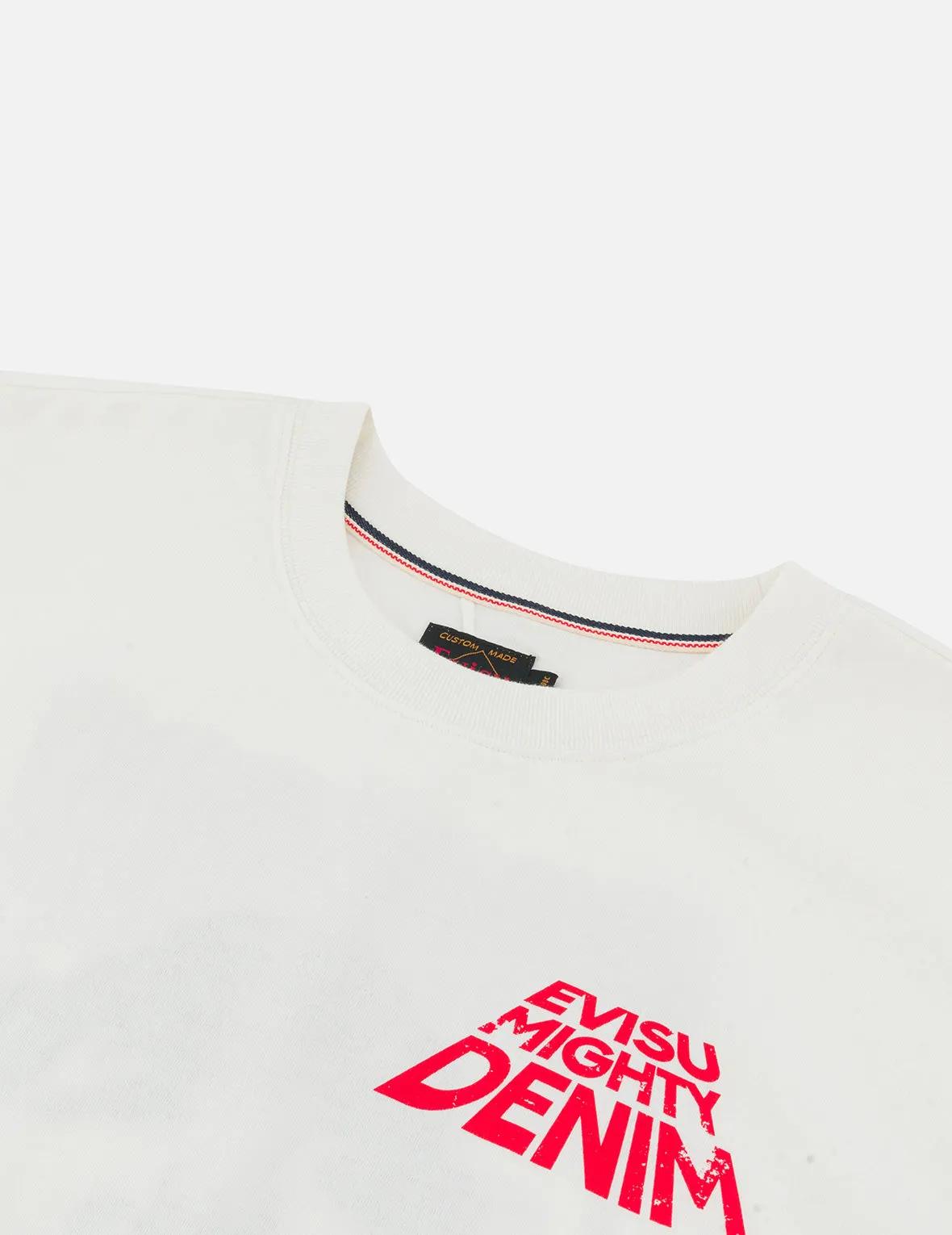 SPRING/ SUMMER COLLECTION 2025 Slogan Print with Godhead Appliqué Embroidery Regular Fit T-Shirt
