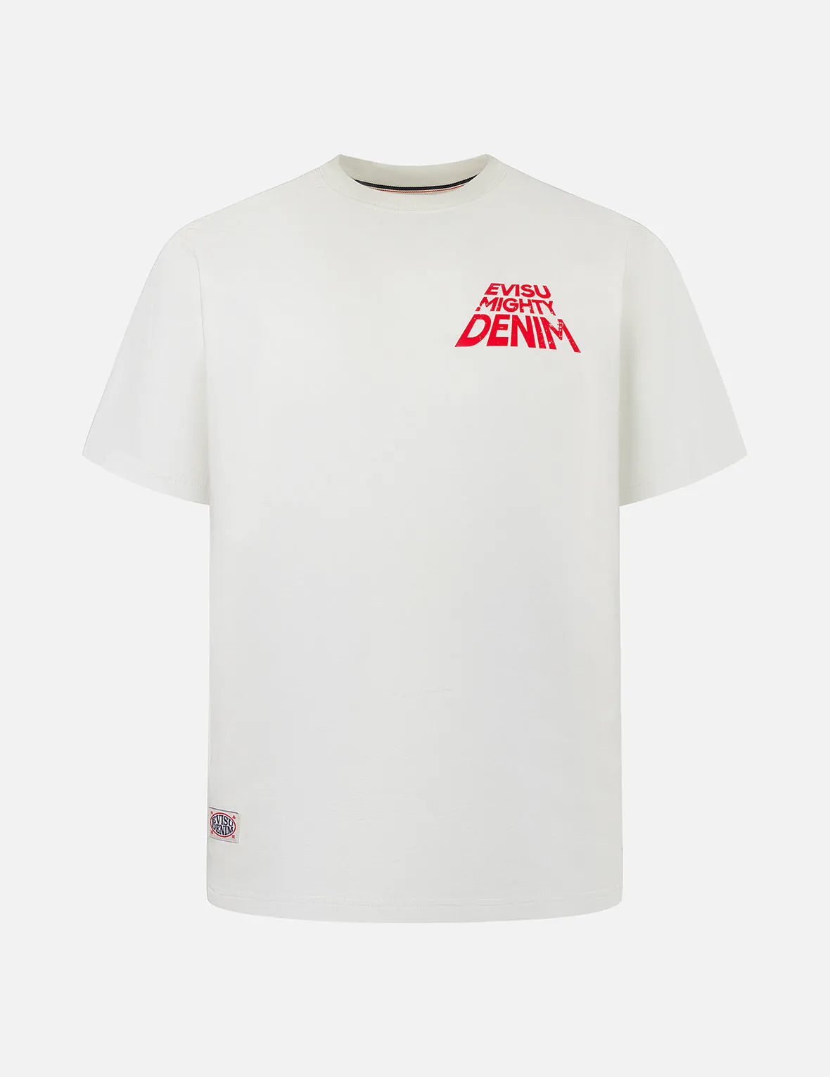 SPRING/ SUMMER COLLECTION 2025 Slogan Print with Godhead Appliqué Embroidery Regular Fit T-Shirt