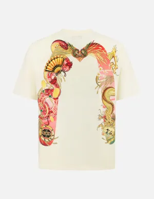 SPRING/ SUMMER COLLECTION 2025 Soaring Snake Daicock Print Relax Fit T-shirt - Cream