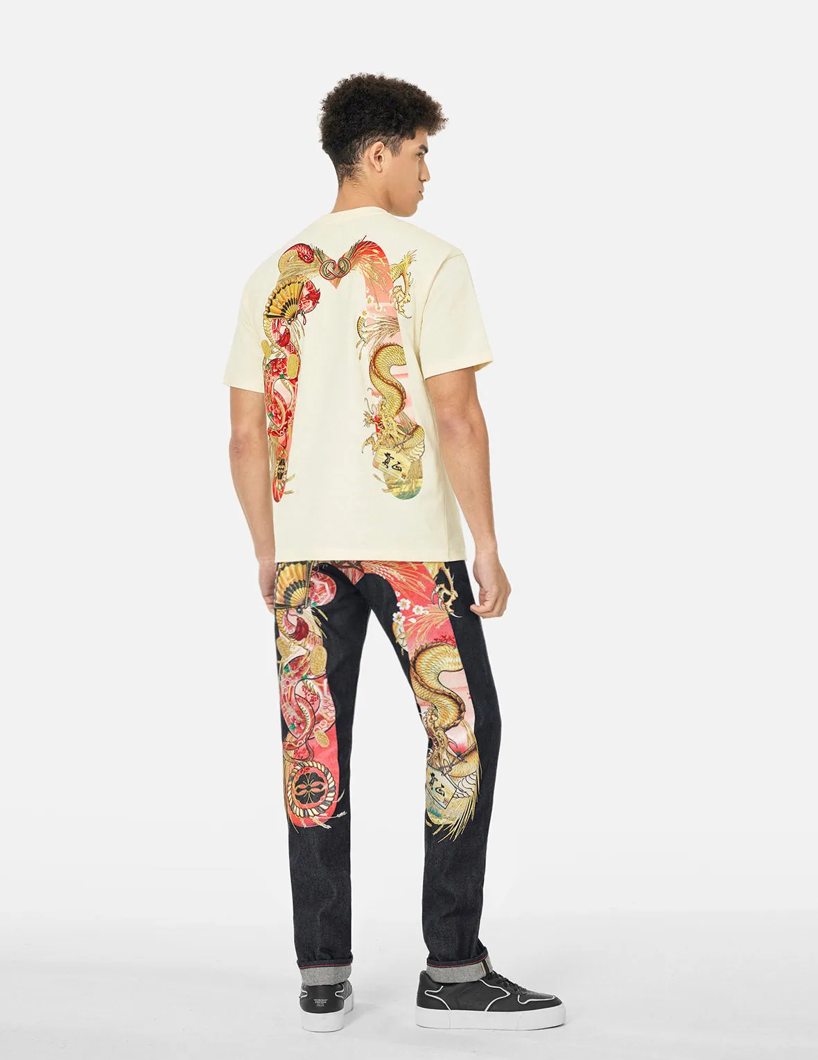 SPRING/ SUMMER COLLECTION 2025 Soaring Snake Daicock Print Relax Fit T-shirt - Cream