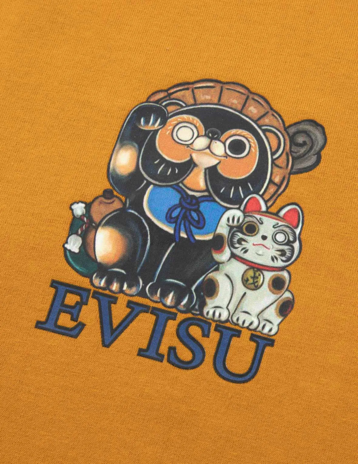SPRING/ SUMMER COLLECTION 2025 Tanuki and Fortune Cat Print Loose Fit T-Shirt