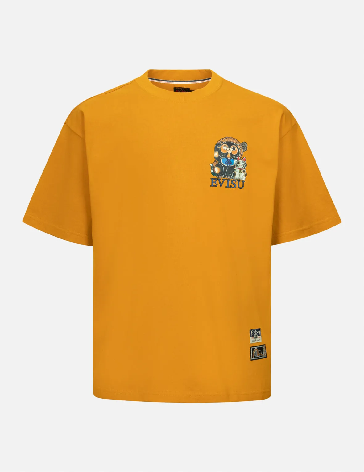 SPRING/ SUMMER COLLECTION 2025 Tanuki and Fortune Cat Print Loose Fit T-Shirt