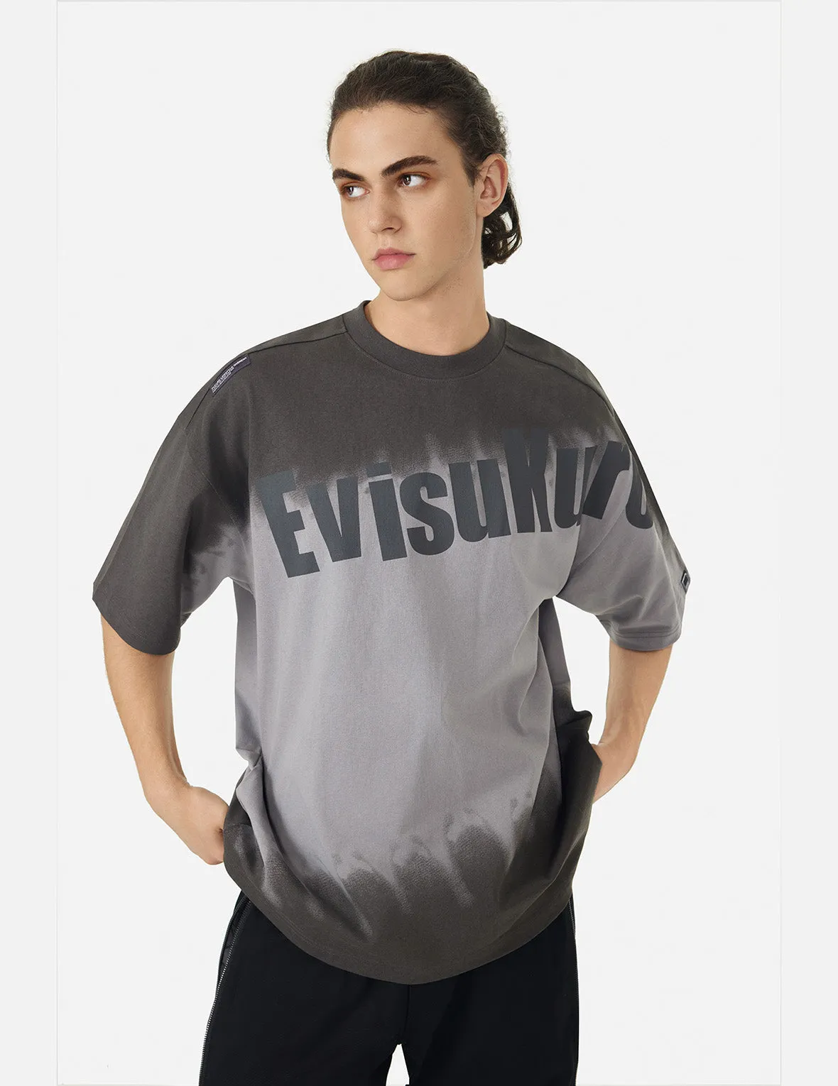 SPRING/ SUMMER COLLECTION 2025 Tie-dye Logo and Slogan Print Oversized T-shirt