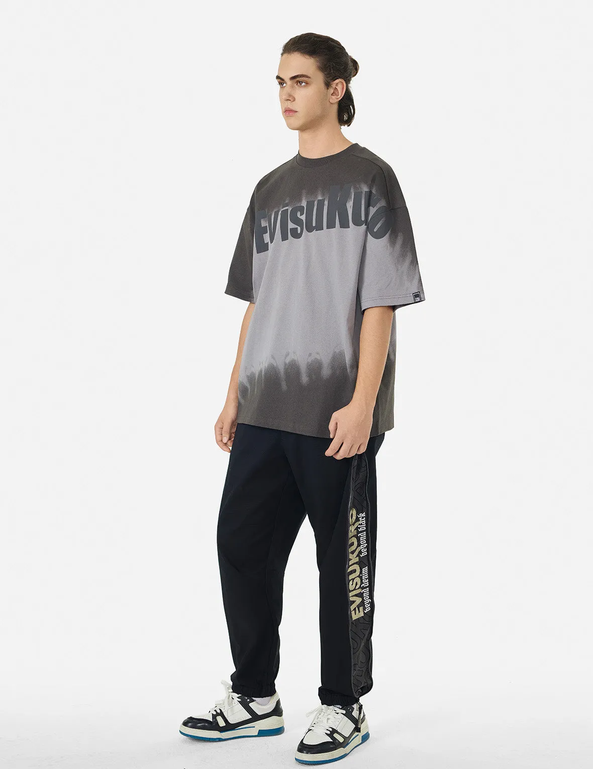 SPRING/ SUMMER COLLECTION 2025 Tie-dye Logo and Slogan Print Oversized T-shirt