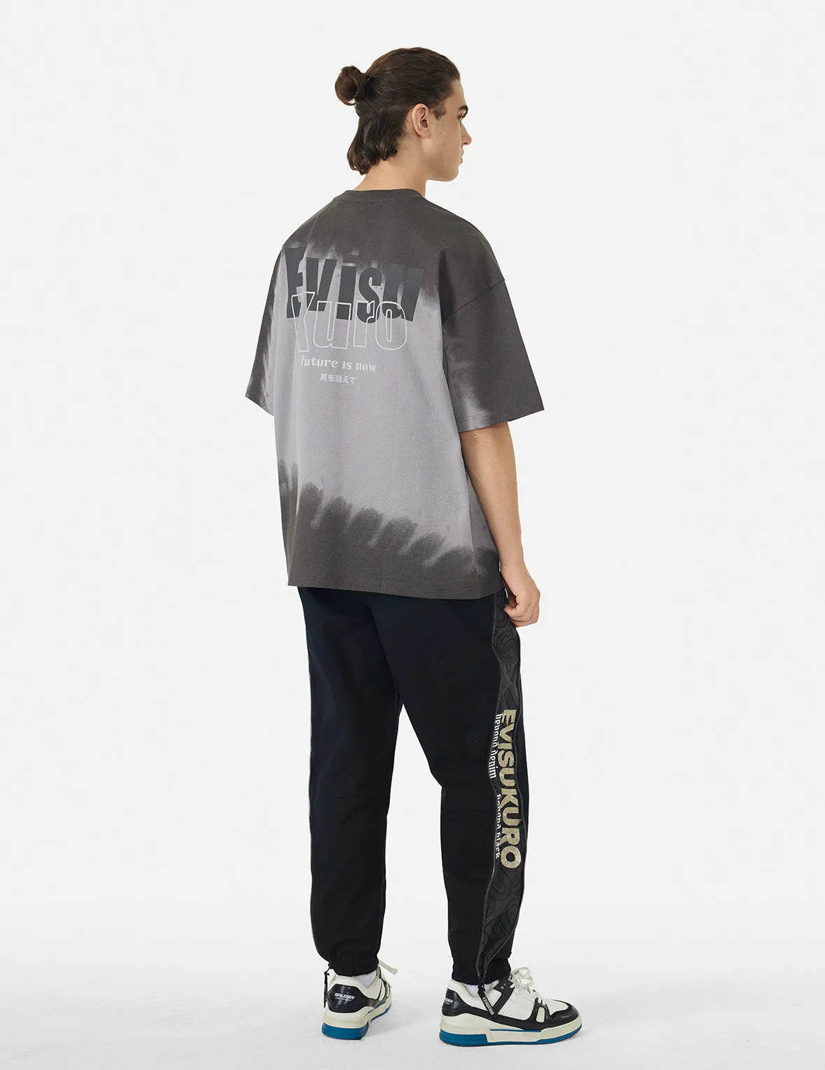 SPRING/ SUMMER COLLECTION 2025 Tie-dye Logo and Slogan Print Oversized T-shirt