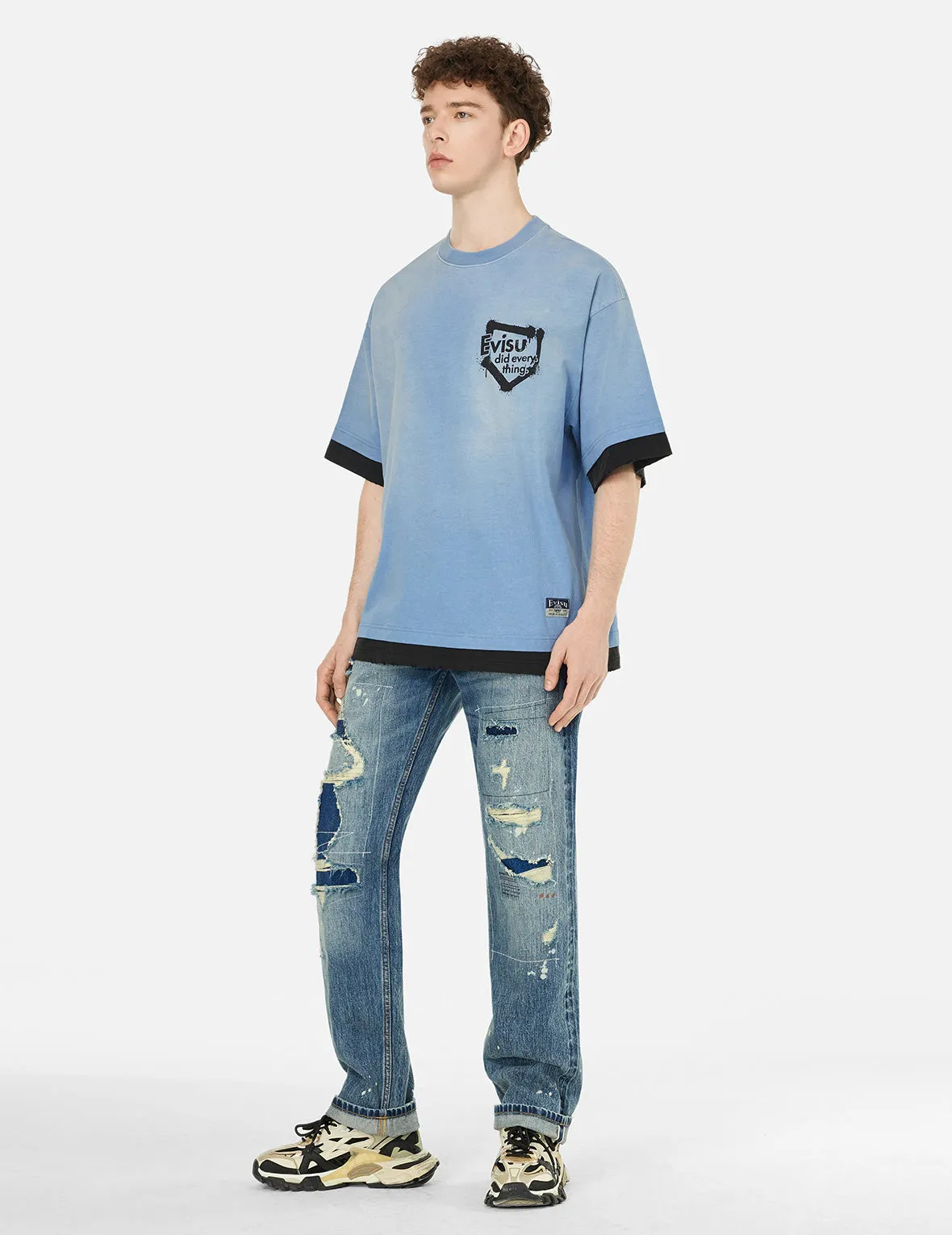 SPRING/ SUMMER COLLECTION 2025 Washed 2-in-1 Oversized T-shirt