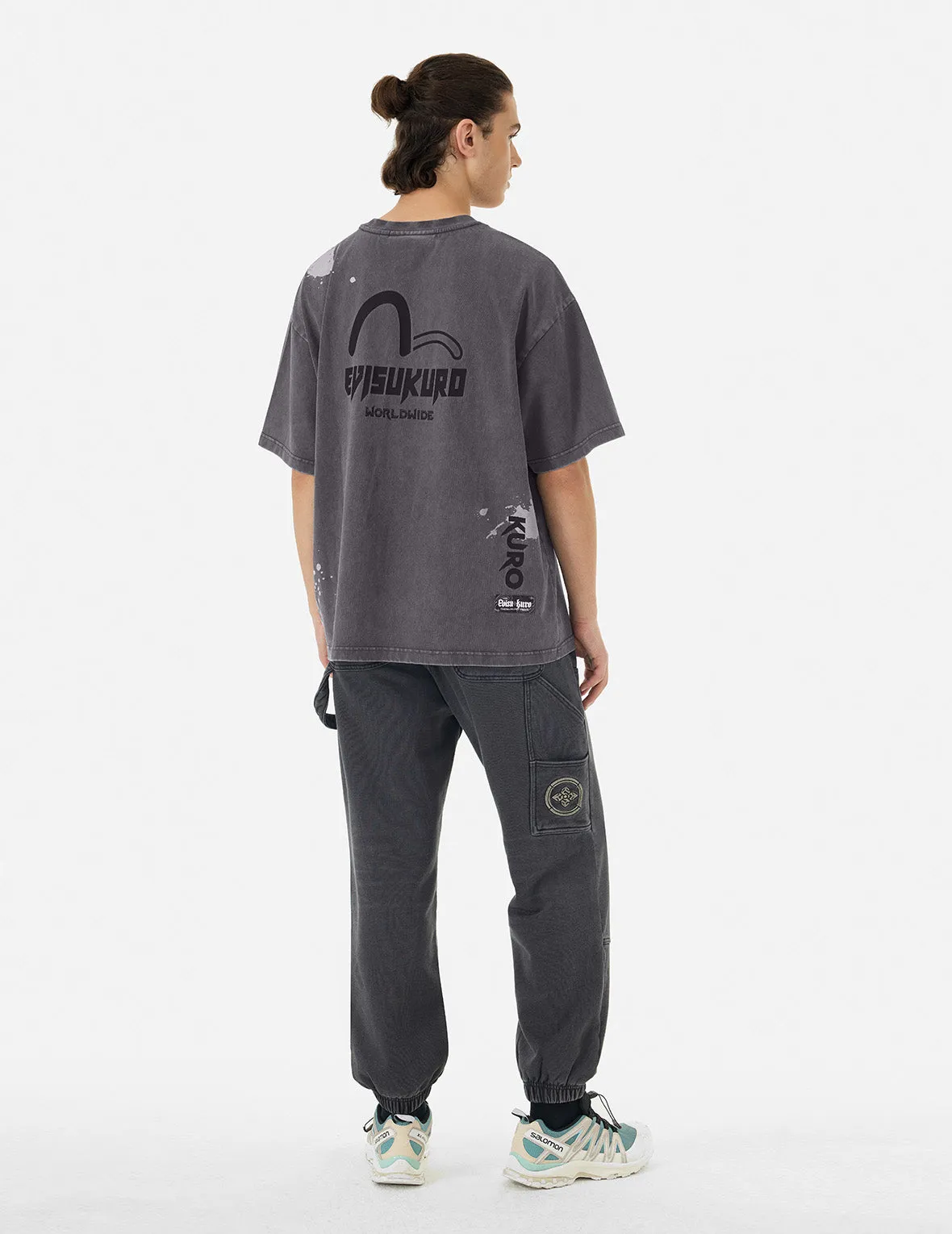 SPRING/ SUMMER COLLECTION 2025 Washed Logo Embroidery and Print Loose Fit T-shirt