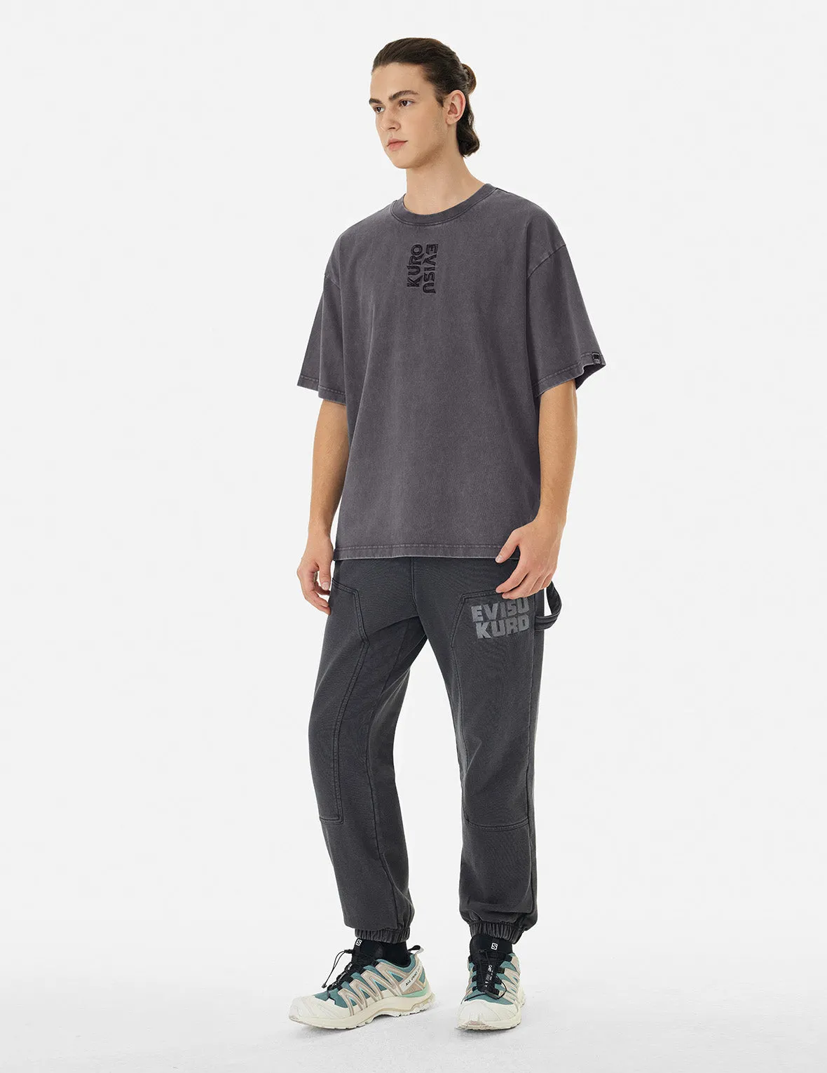 SPRING/ SUMMER COLLECTION 2025 Washed Logo Embroidery and Print Loose Fit T-shirt