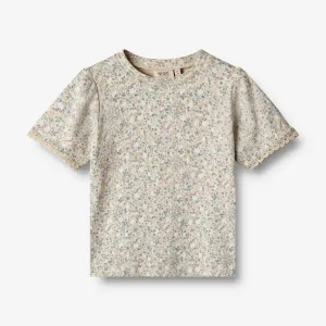 T-Shirt S/S Iris - sandshell mini flowers Wheat