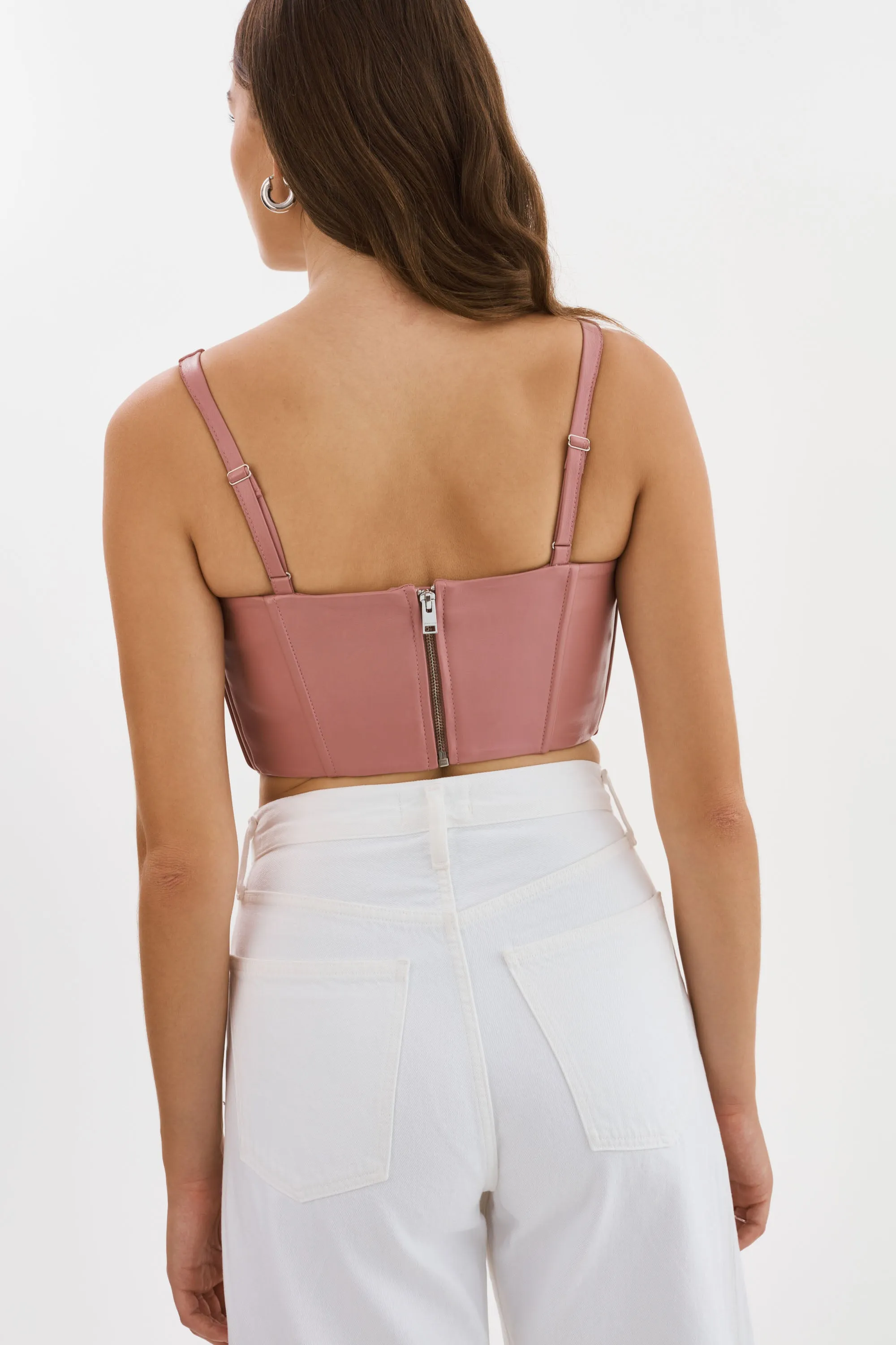 TABIA | Leather Corset Top