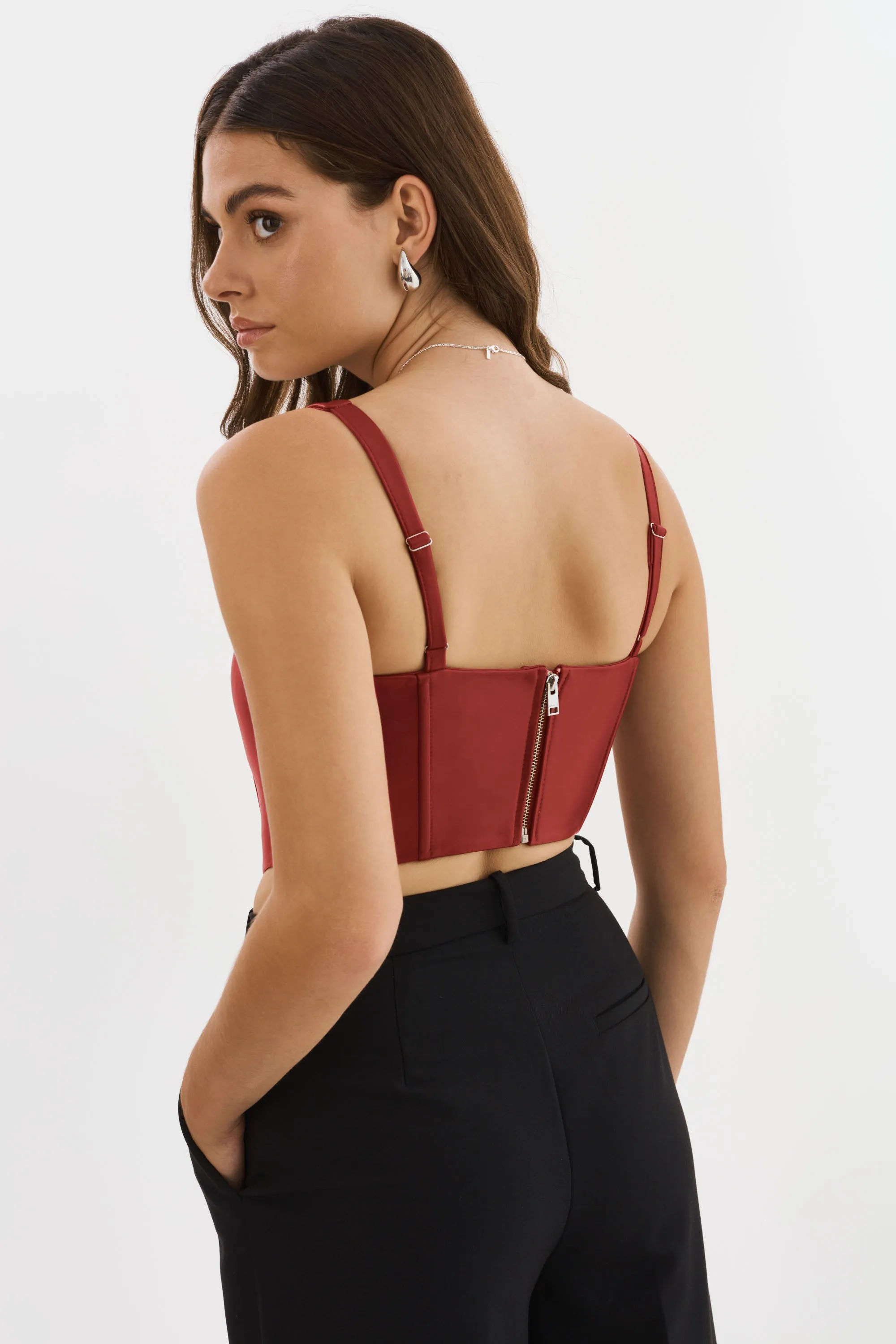 TABIA | Leather Corset Top