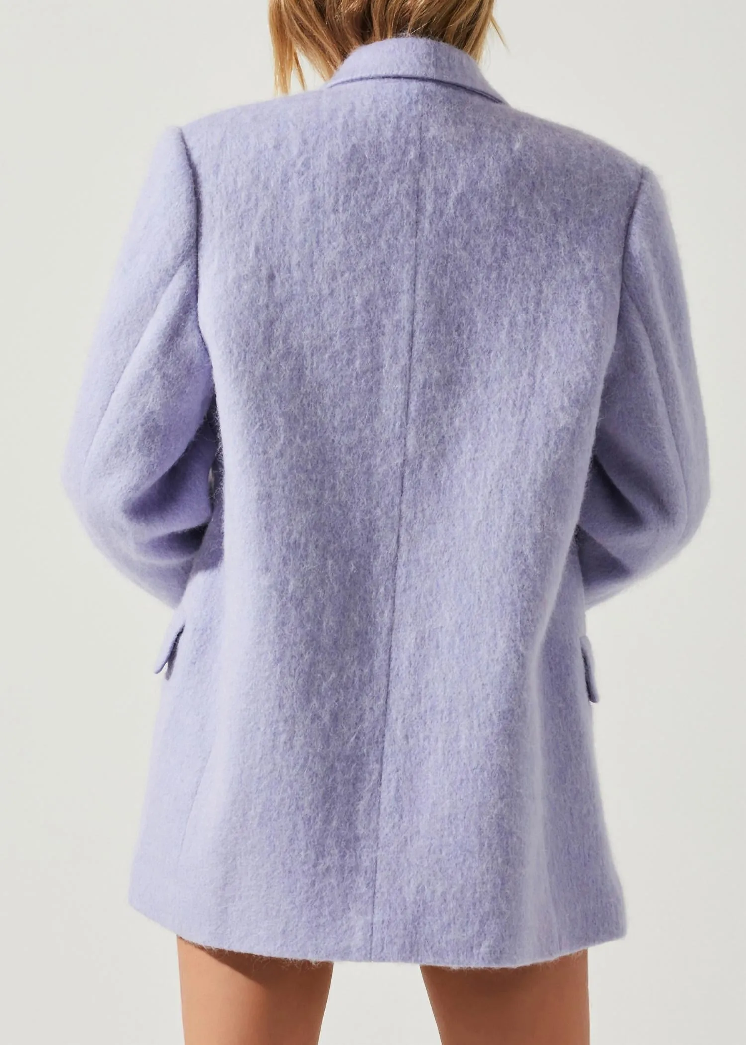 The Label Kindra Blazer Coat In Periwinkle