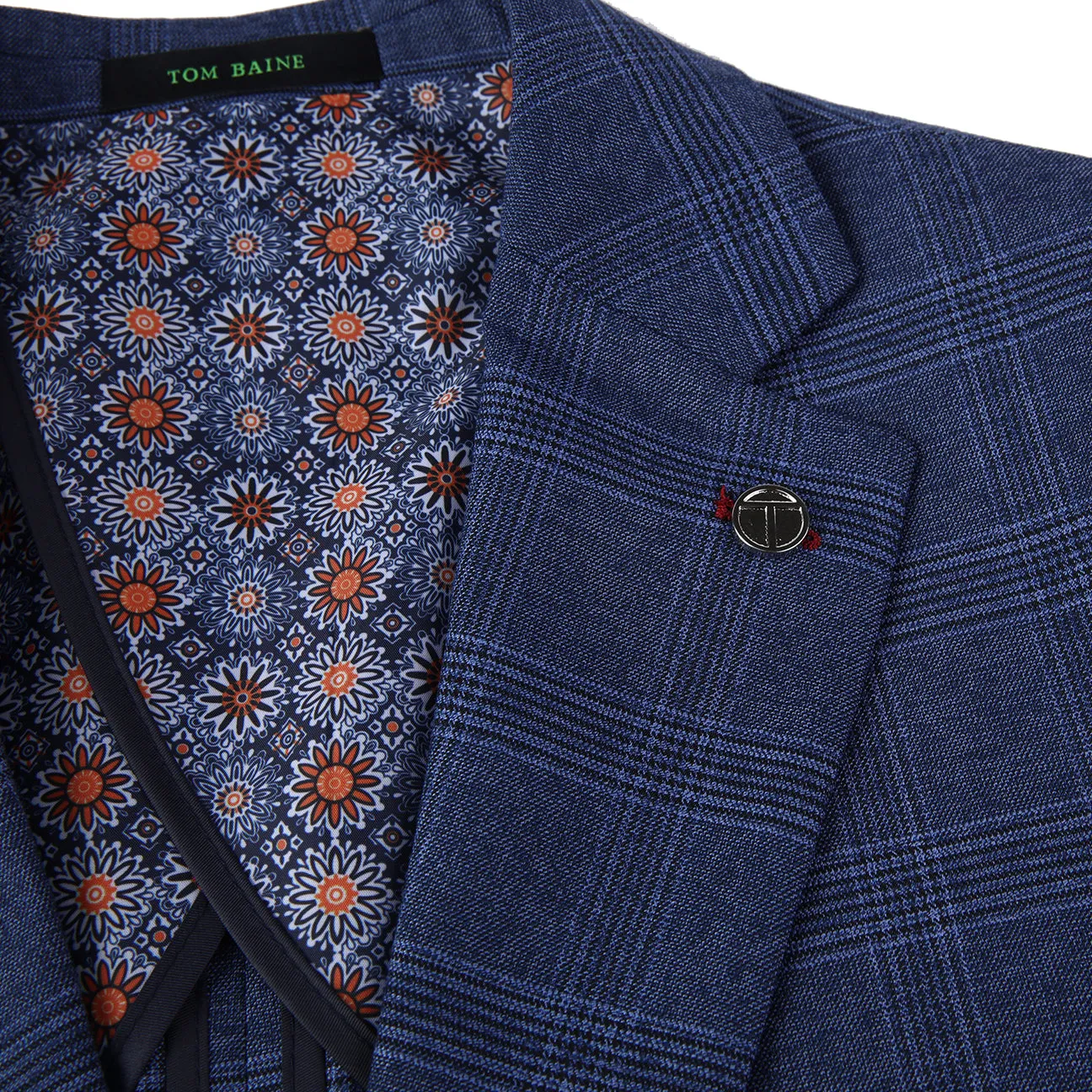 Tom Baine Men Performance Plaid Knit Stretch Sport Coat