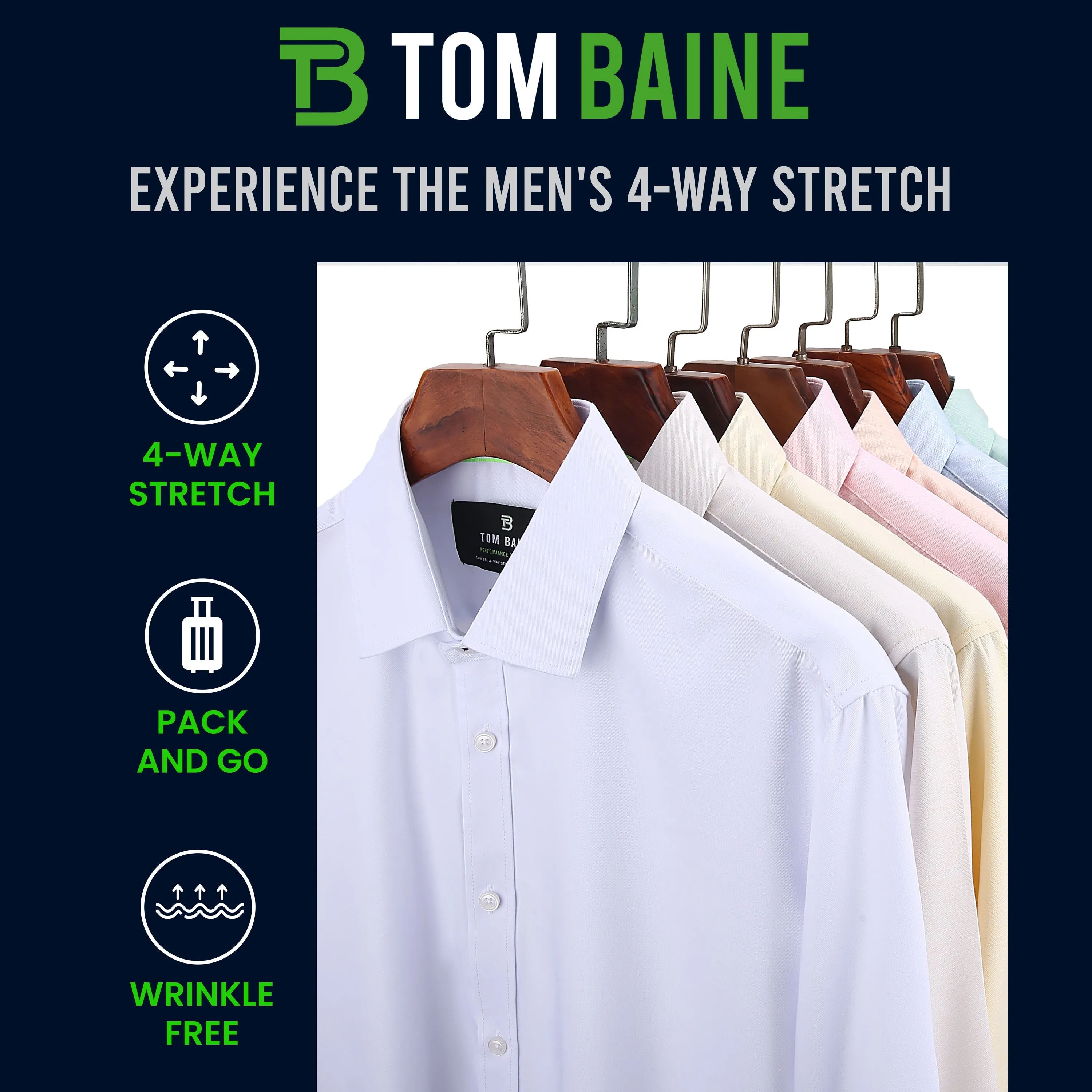 Tom Baine Solid Linen Feel Long Sleeve Button Down