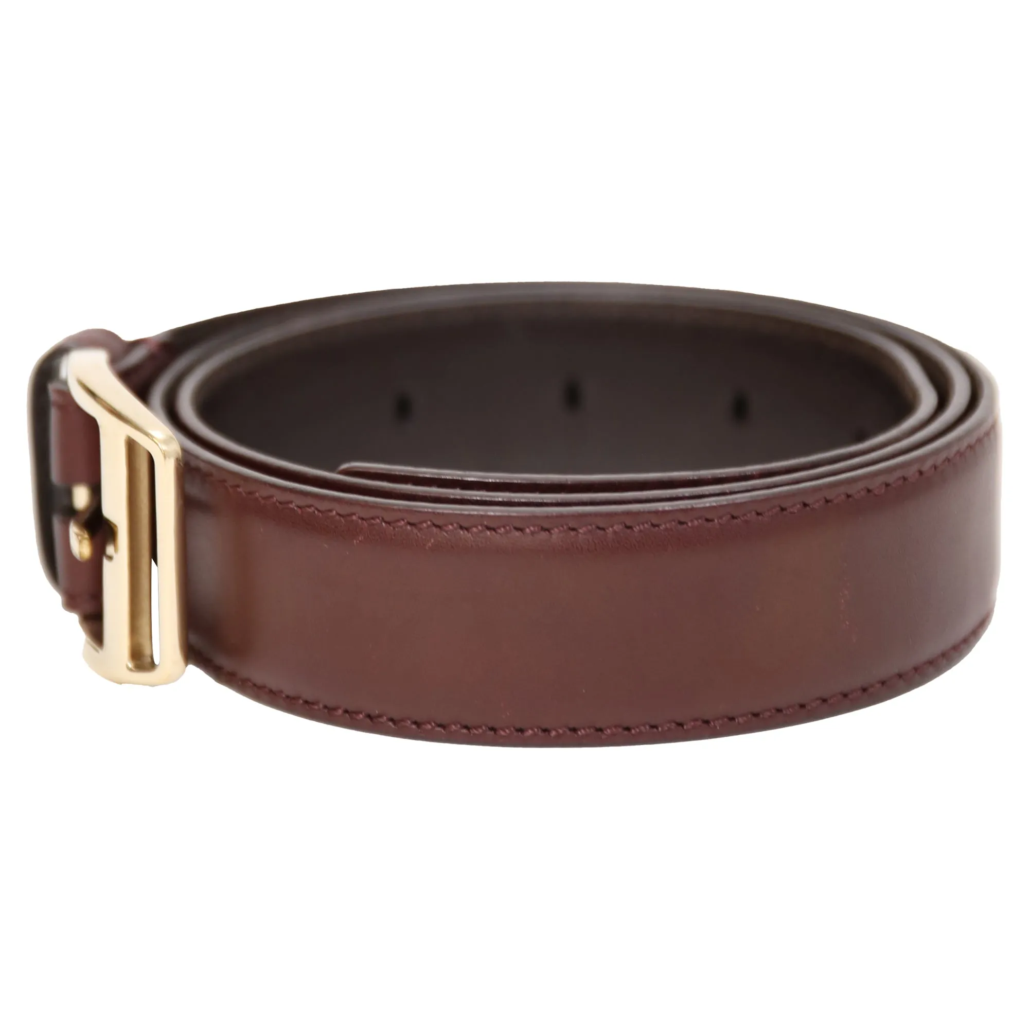 Tom Ford Basic Buckled Belt in Burgundy Leather
